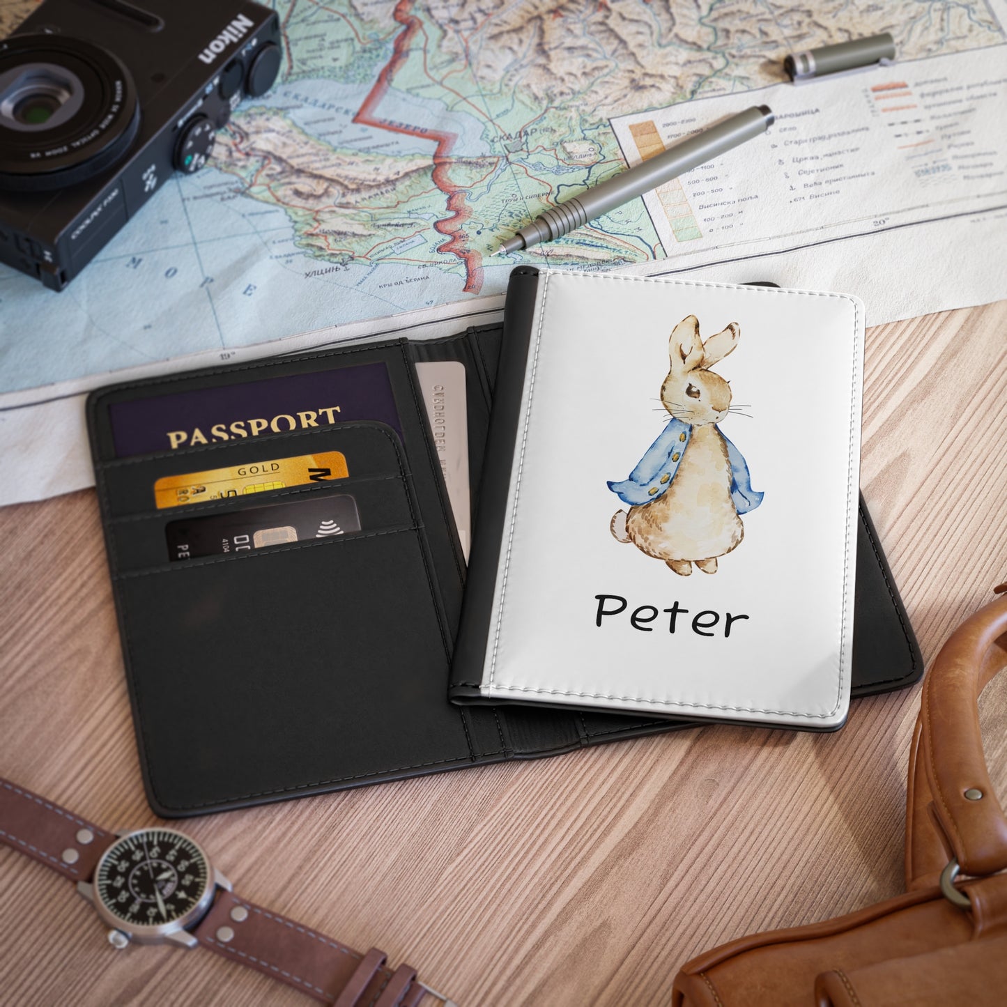 Personalized Beatrix Potter Peter Rabbit Passport Cover - Travel Accessory, Custom Gift, Shower Gift for Baby, Name Holder, Cute Passport