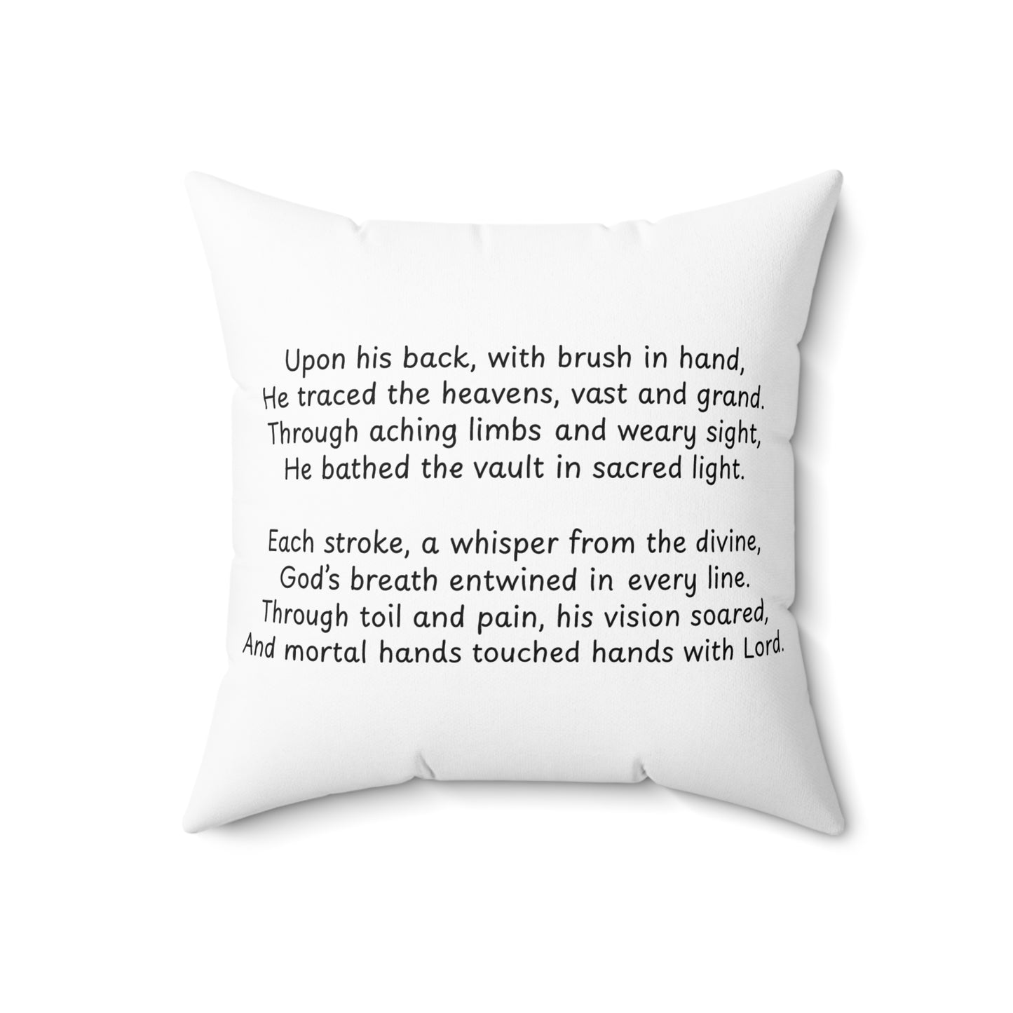 Michelangelo Square Pillow, Sistine Chapel Cushion, Renaissance Room Decor, Whimsical Gift, Art Teacher Present, Classroom Accent Pillow,