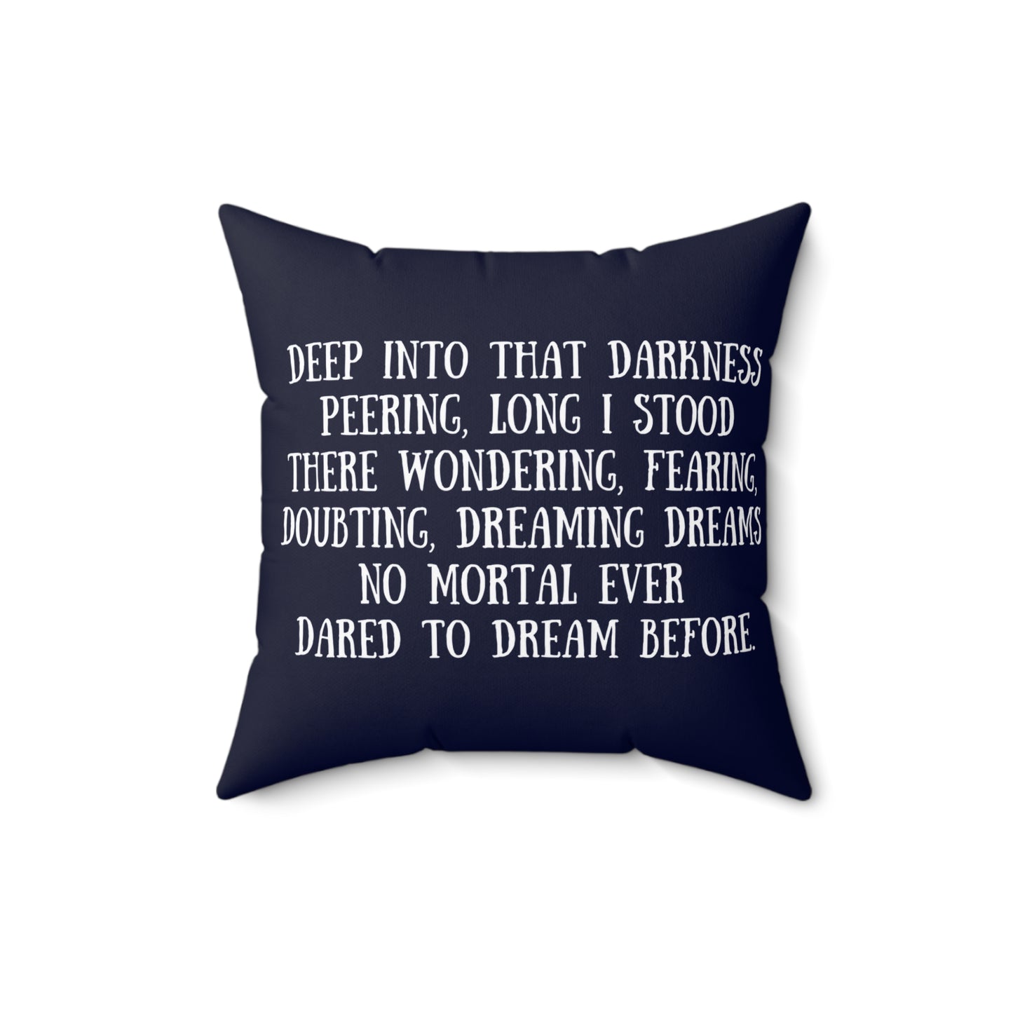 Literary Pillow, The Raven, Edgar Allan Poe, Nevermore, Book Nook Decor, Spun Polyester Square Pillow, Library Accent, Reading Nook Throw