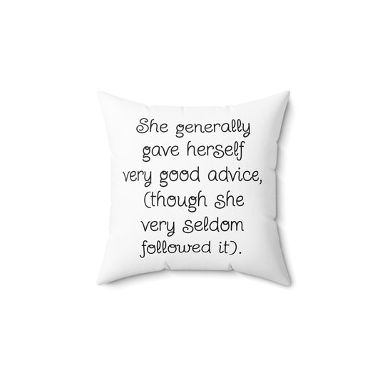 Adventures of Alice in Wonderland, Lewis Carroll, Cushion, Pillow, Library, Book Nook, Decor, Gift, Bedding, Literary Pillow