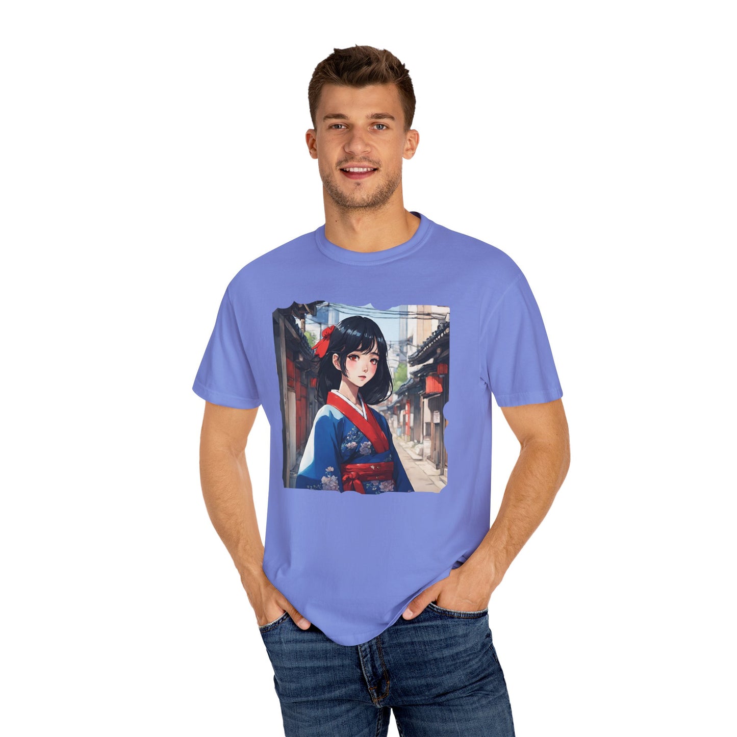 Japan Anime, Seoul, South Korea, Girl, Hanbok, Unisex Garment-Dyed T-shirt