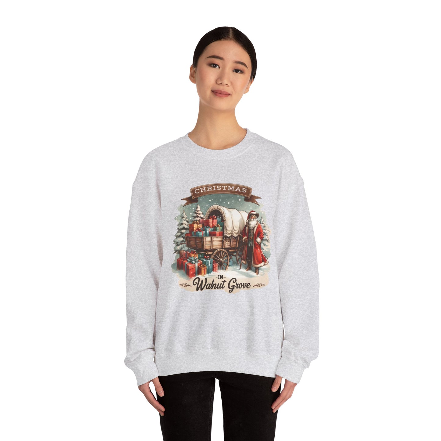 Laura Ingalls Wilder Christmas Crewneck Sweatshirt, Walnut Grove Holiday Gift, Vintage Style Christmas Apparel, Winter Layer, Unisex