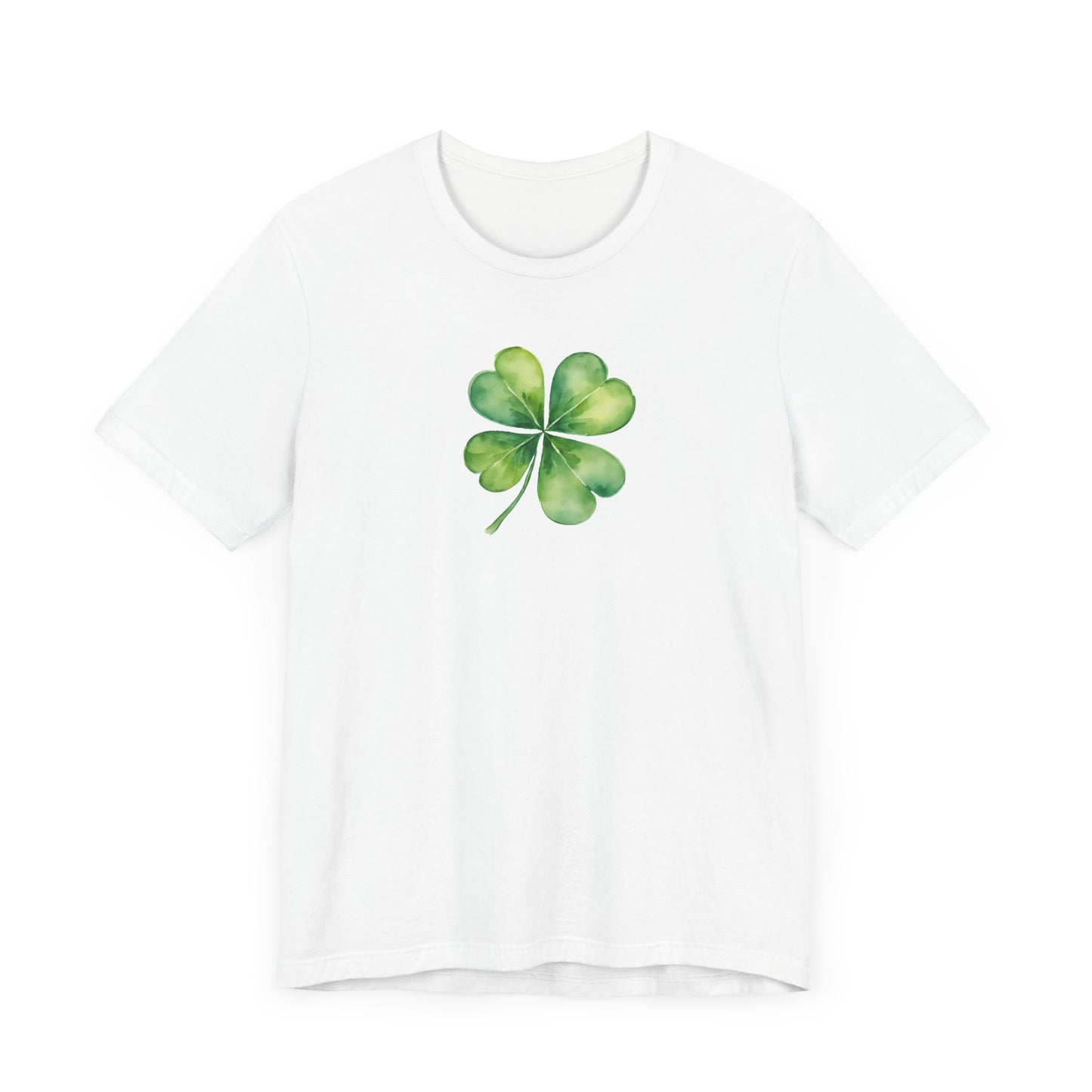 Cute Watercolor Clover St Patrick's Day, Jersey Short Sleeve Tee, T-Shirt