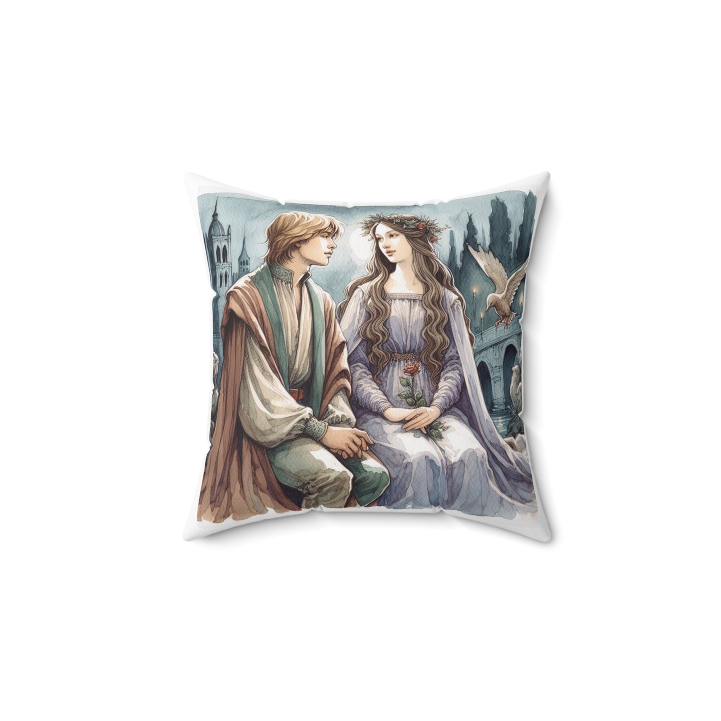 Literary Square Pillow, Dante Beatrice, Dante's Inferno, Divine Comedy, Florence, Library, Book Nook, Home Decor, Reading Nook Pillow, Gift