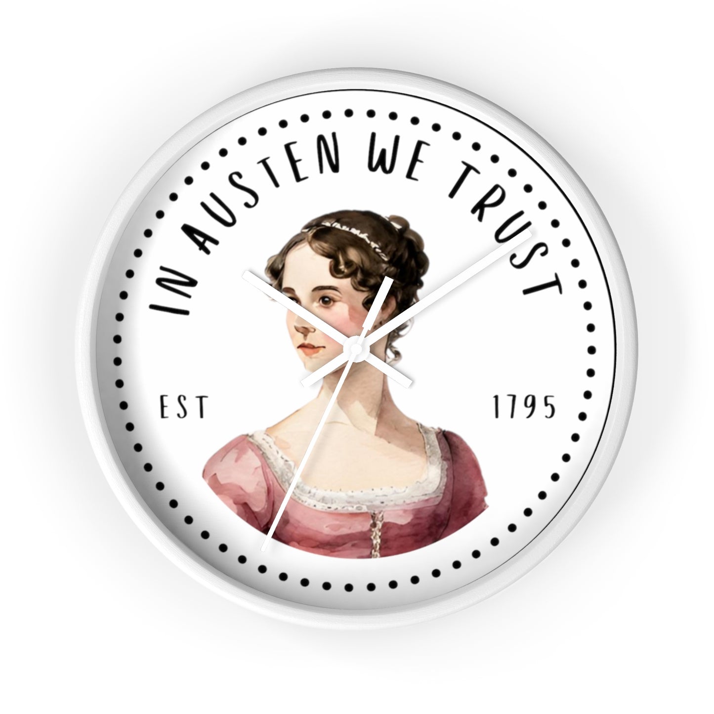 Literary Themed Wall Clock - Jane Austen Inspired Décor, Gift for Book Lovers, Home Office Wall Art, Vintage Style Clock, Literary