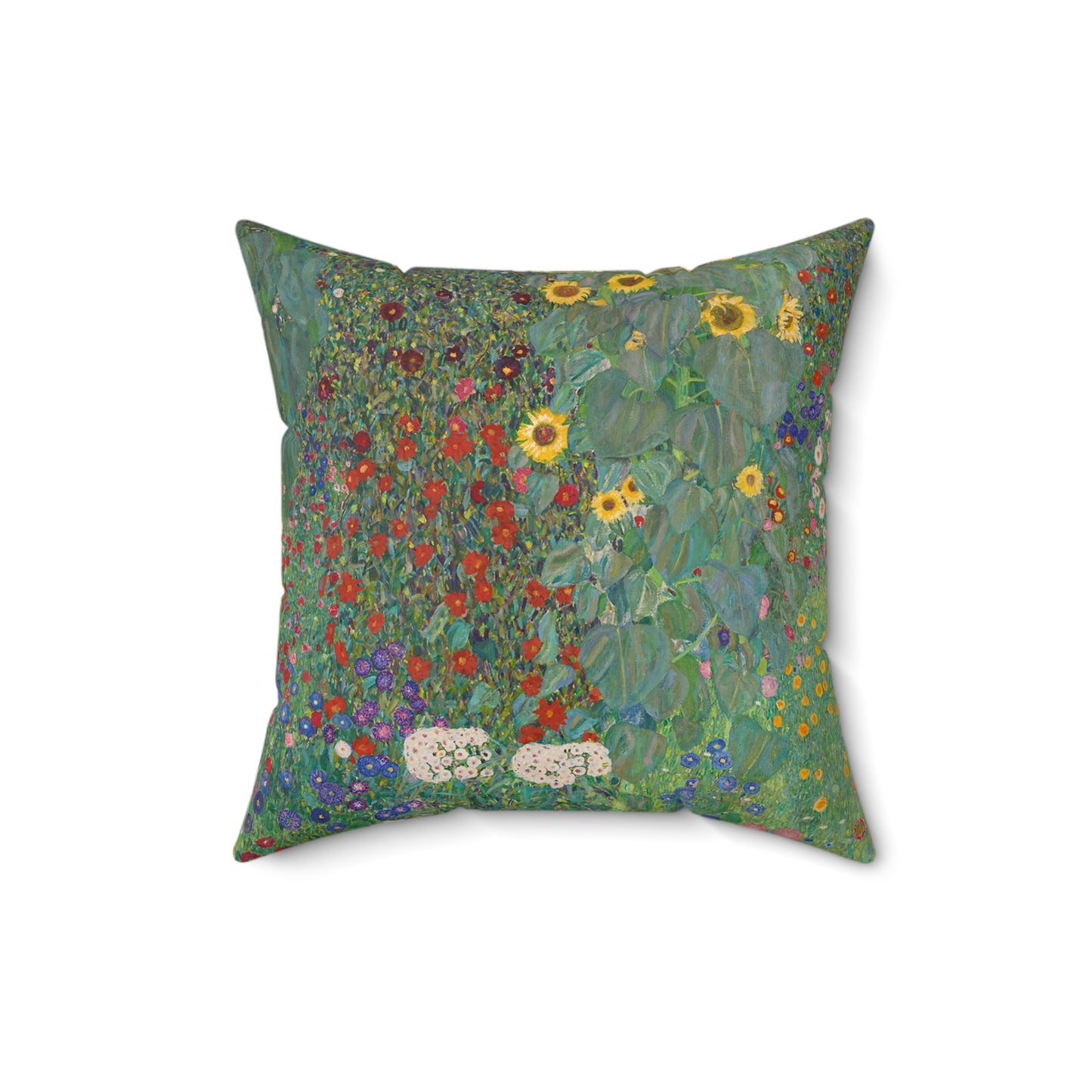 Gustav Klimt, Farm Garden, Sunflowers, Square, Pillow, Summer, Home Decor, Bedding, Artist, Gift