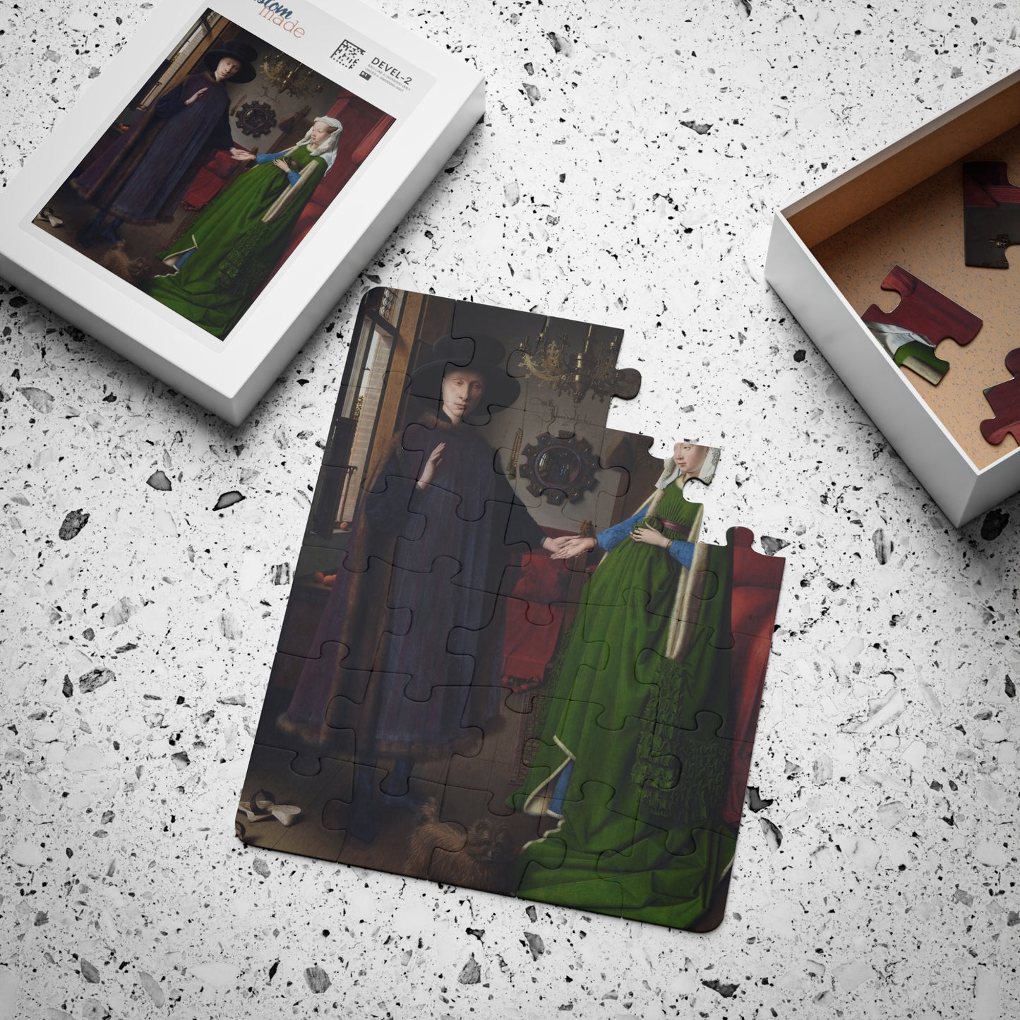 Kids' Puzzle, 30-Piece Educational Gift, Arnolfini Portrait Jigsaw, Art History Teacher Classroom Activity, Children Fun
