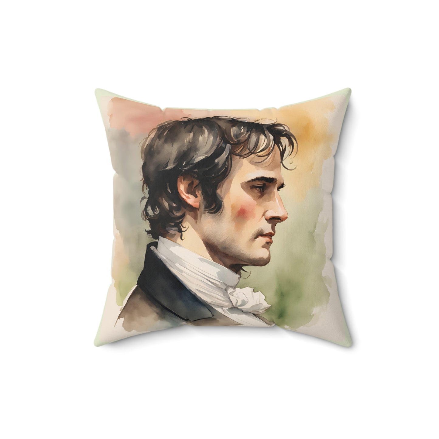 Literary Square Pillow, Darcy Pride and Prejudice Austenite Regency Book Nook Library Cushion, Home Decor, Reading Gift, Literary Fan, Book