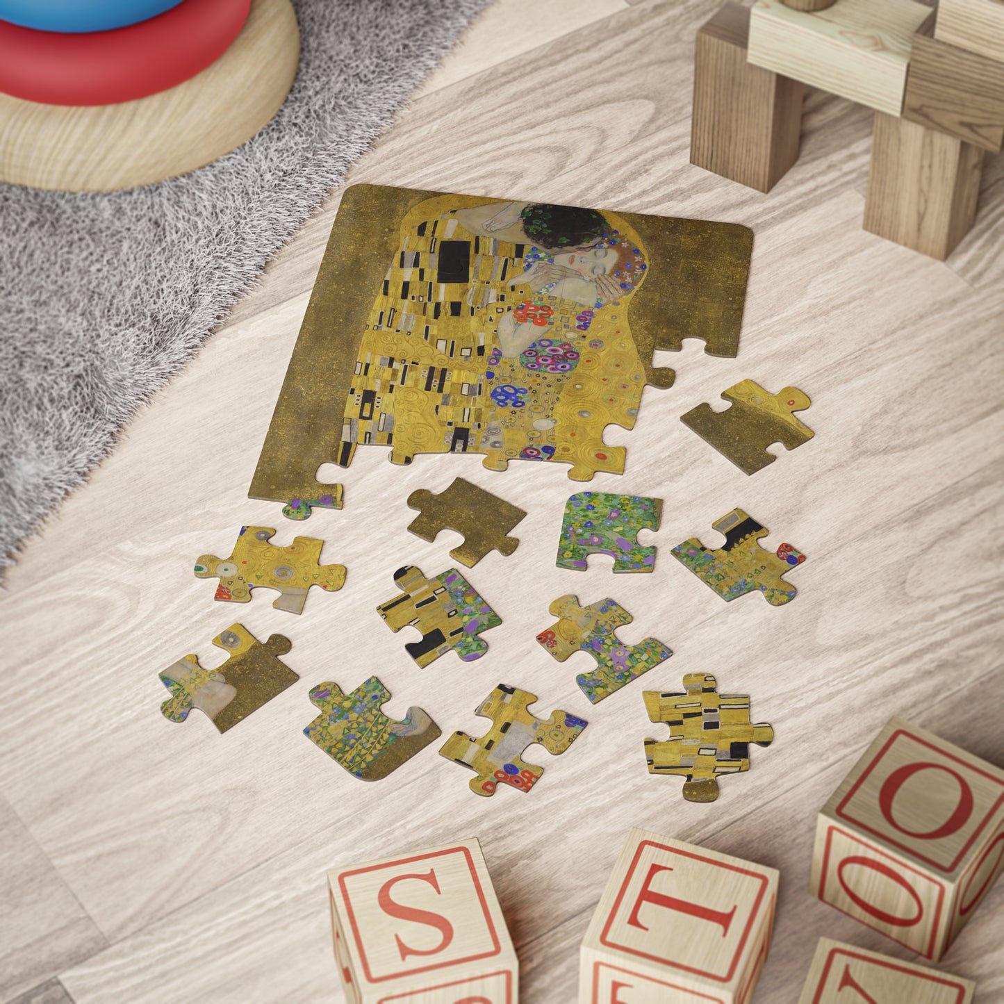 Kids, The Kiss, Gustav Klimt, Art, Puzzle, 30-Piece, Educational, Art, History, Class, Classroom