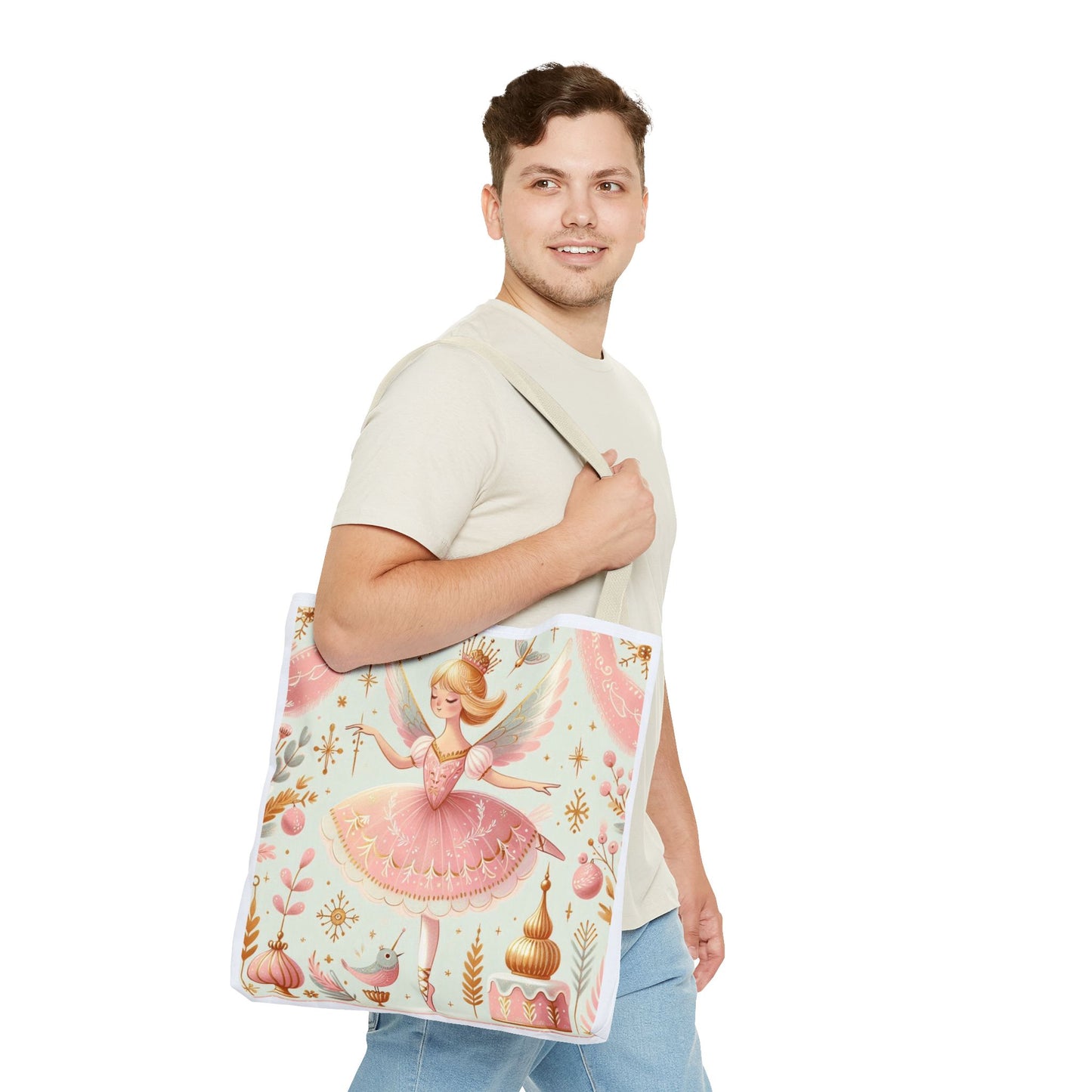 Sugar Plum Fairy Nutcracker Ballet Dance Tote Bag, Dancer, School & Book Bag (AOP)
