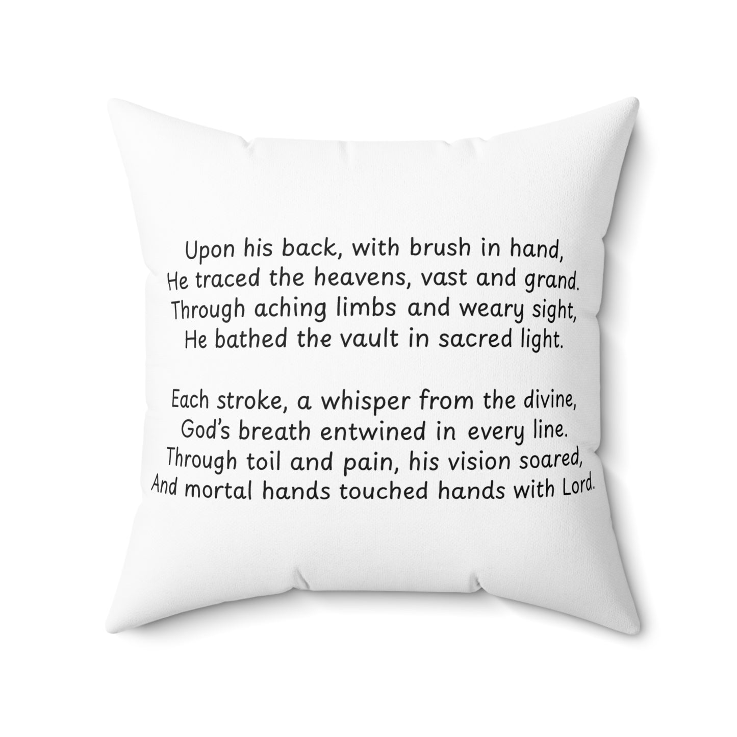 Michelangelo Square Pillow, Sistine Chapel Cushion, Renaissance Room Decor, Whimsical Gift, Art Teacher Present, Classroom Accent Pillow,