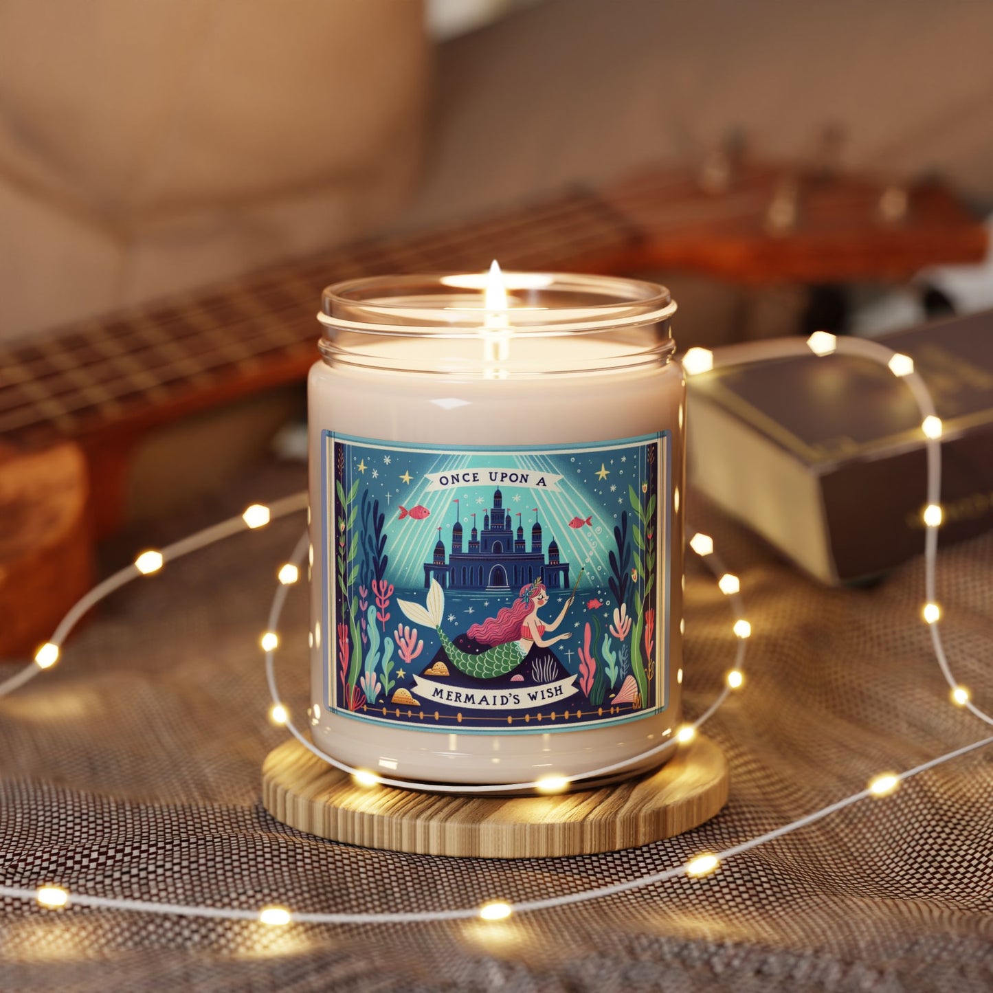 Once Upon A Mermaid's Wish Scented Soy Candle Fairytale Candle, Hans Christian Anderson, Gift for Her, Relaxation Candle, Aromatherapy
