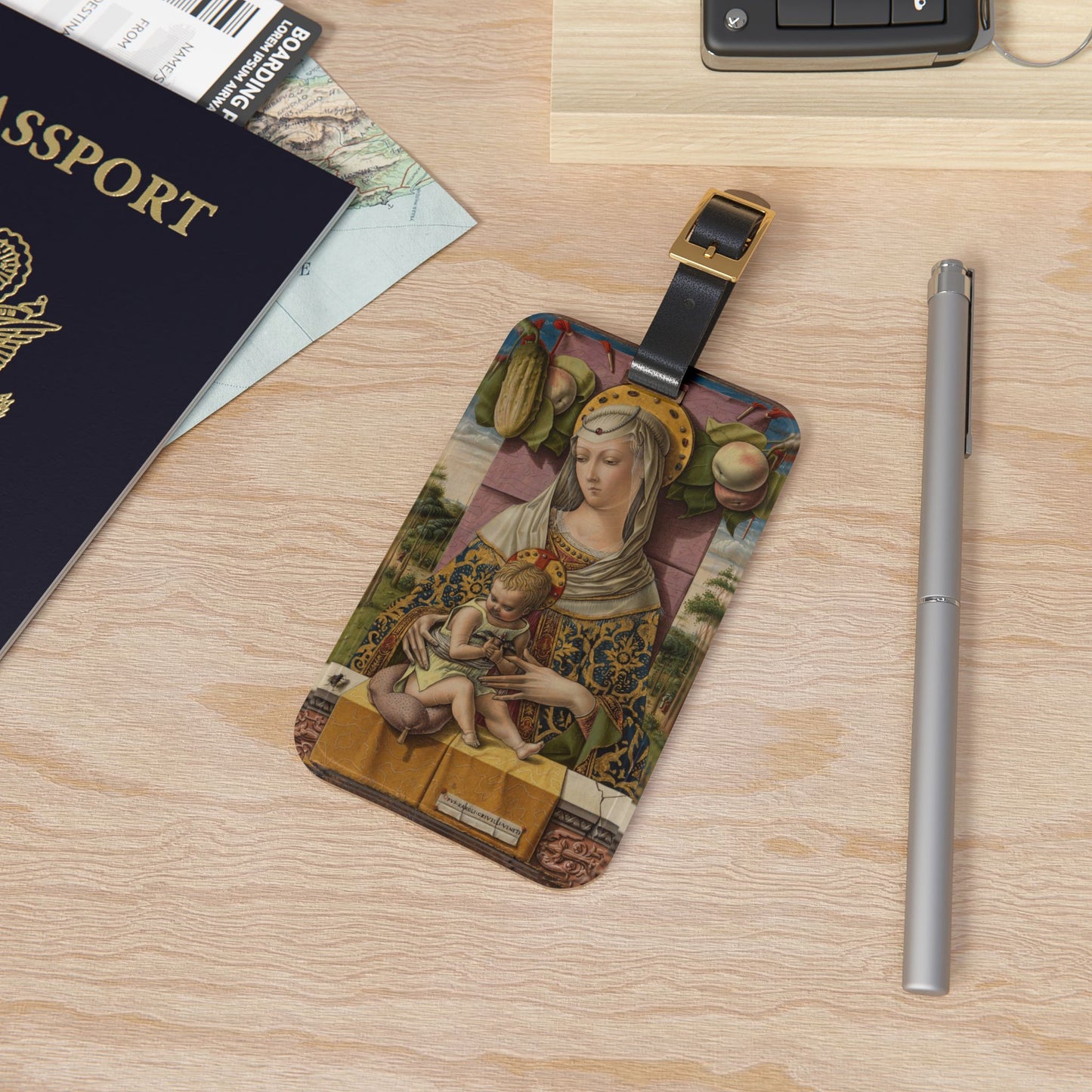 Renaissance Gothic Mother and Child, Carlo Crivelli, Luggage Tag