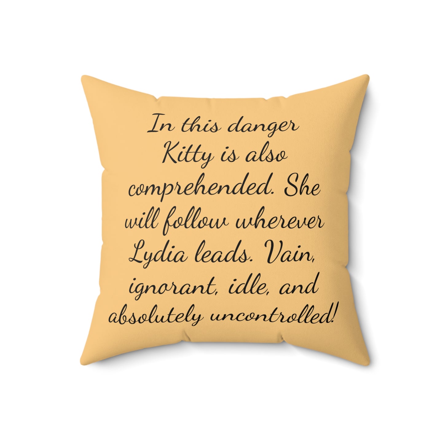 Literary Pillow, Regency Decor, Austenite Gift, Jane Austen Inspired, Kitty Bennet, Pride and Prejudice Pillow, Cushion