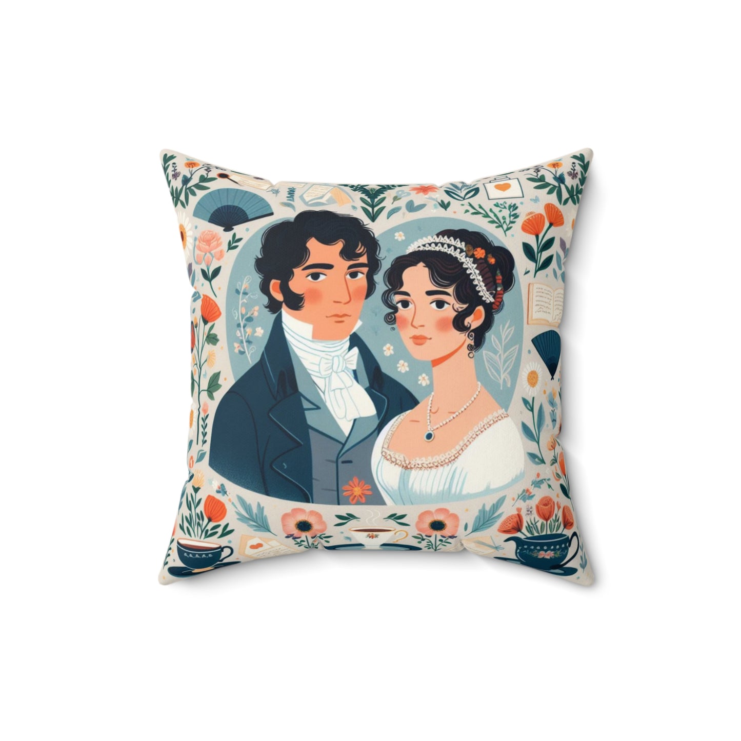 Pride and Prejudice, Jane Austen, Regency, Square Pillow