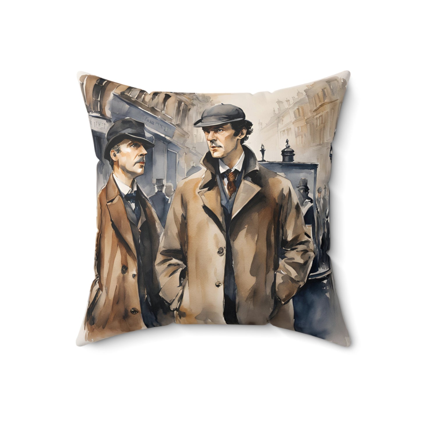 Literary Cushion Pillow, Sherlock Holmes, Watson, Elementary Decor, Book Nook, Sir Arthur Conan Doyle, Library Pillow, Spun Polyester Square