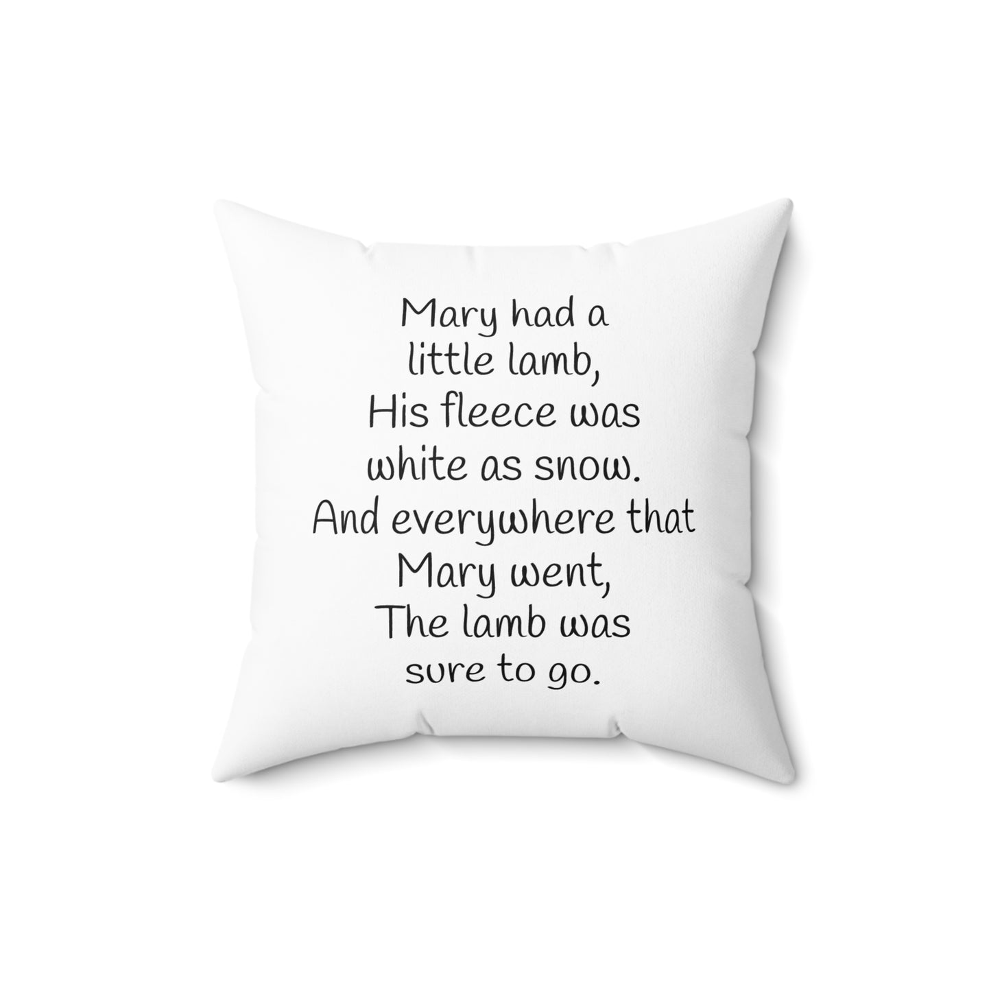 Mary Had A Little Lamb Pillow Cover, Farmhouse Nursery Decor, Cozy Cushion, Kids Gift, Storybook Pillow, Square Pillowcase, Polyester