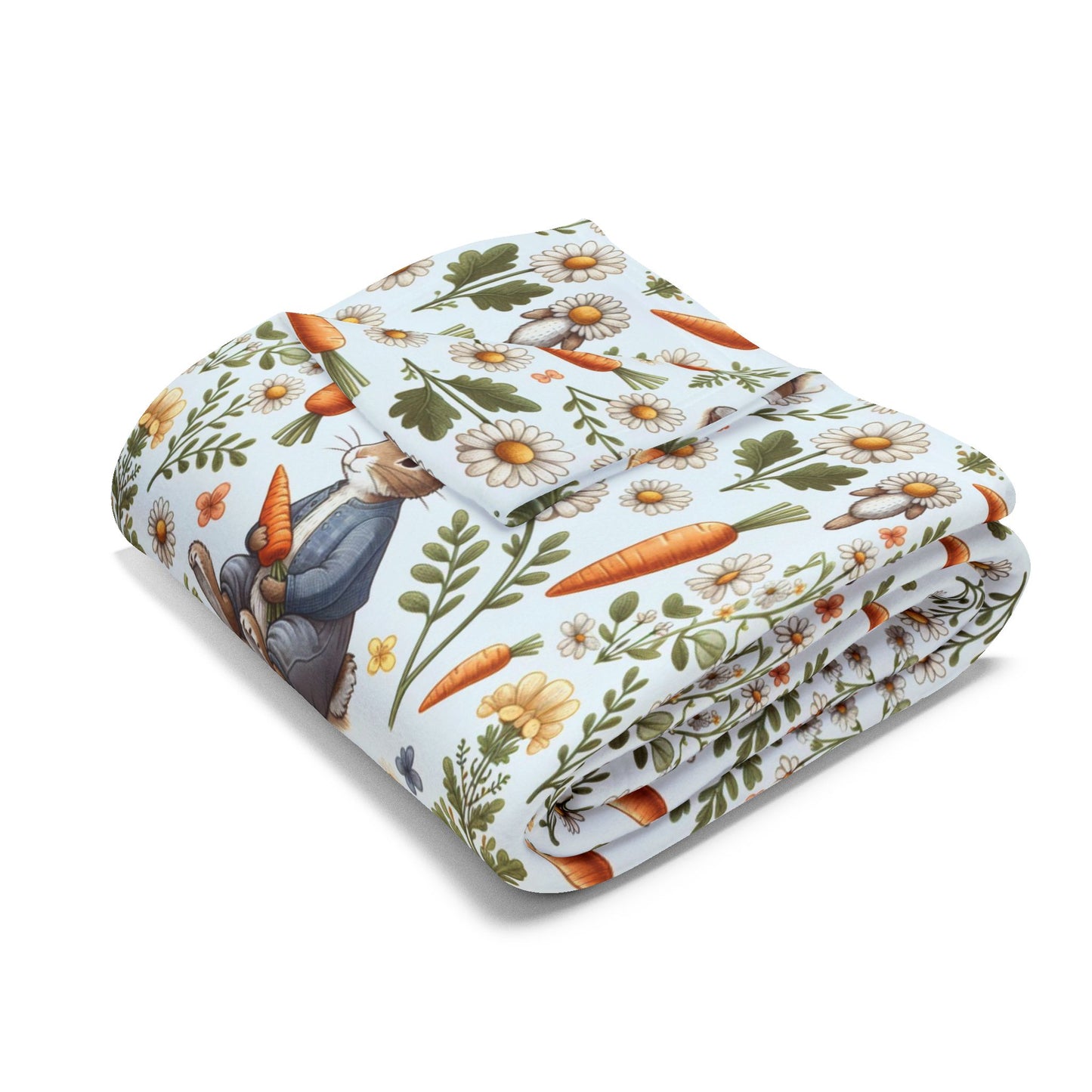 Peter Rabbit Inspired Arctic Fleece Blanket, Beatrix Potter Throw, Spring Home Decor, Cozy Movie Night, Unique Gift Ideas