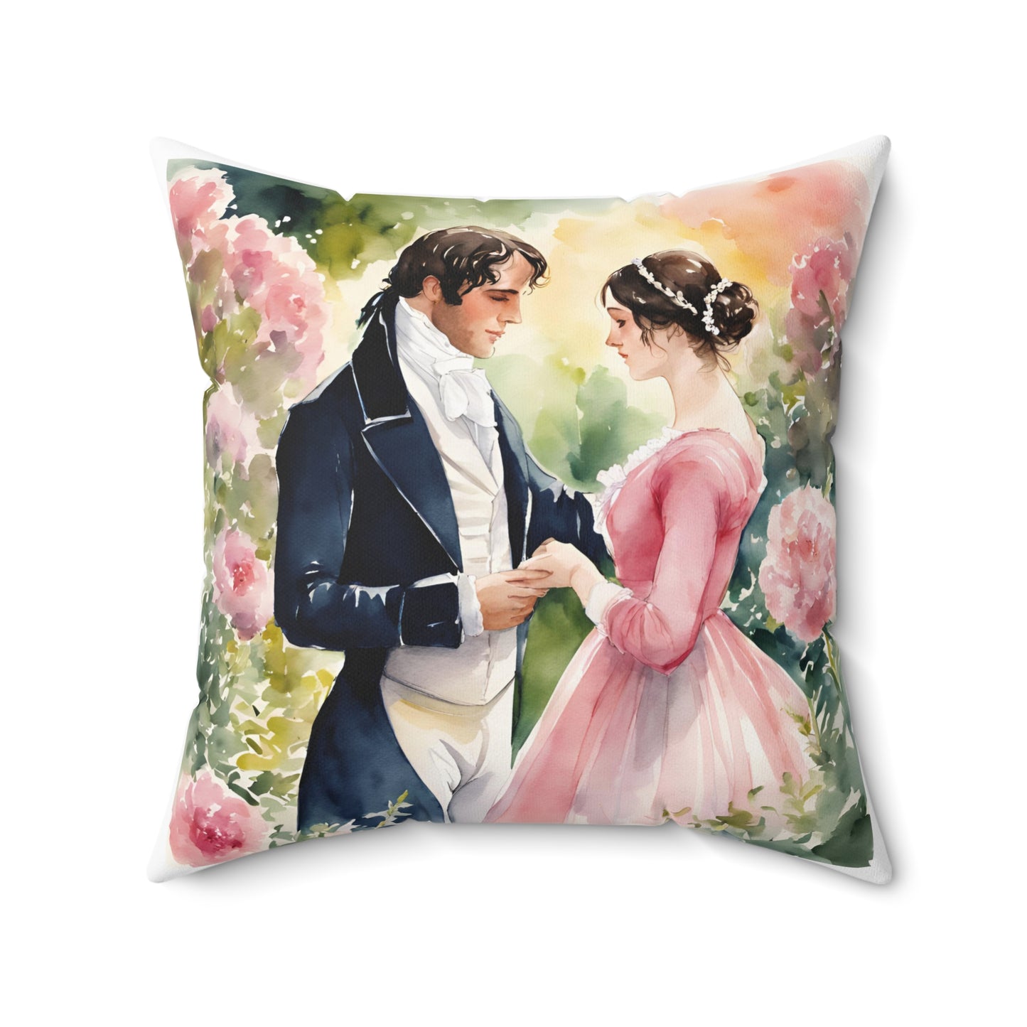Jane Austen Pride and Prejudice Square Pillow - Regency Home Decor Cushion, Book Lover Gift, Library Accent Pillow