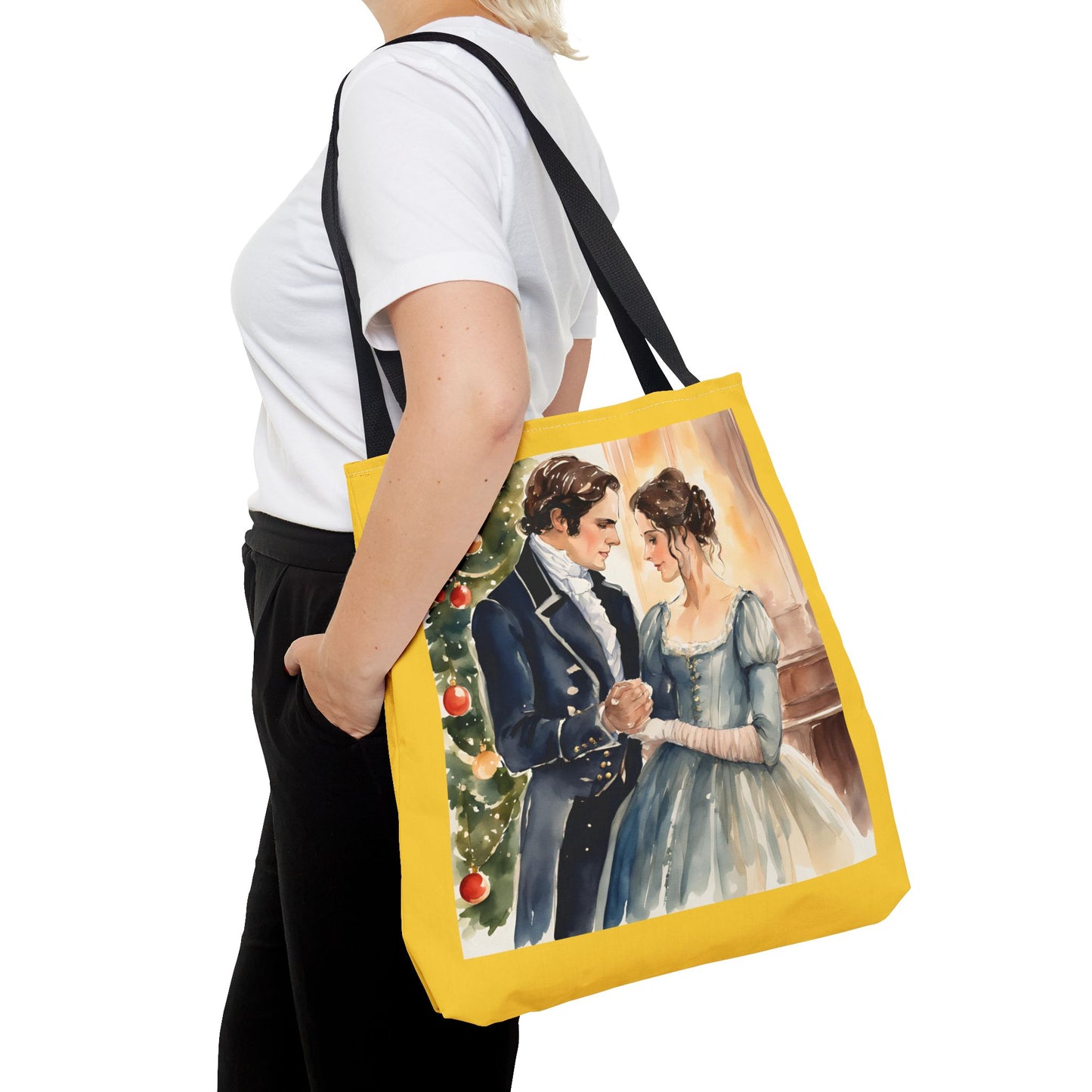 Jane Austen, Pride and Prejudice, Darcy, Elizabeth, Austenite, Christmas, Holiday, Gift, Tote Bag