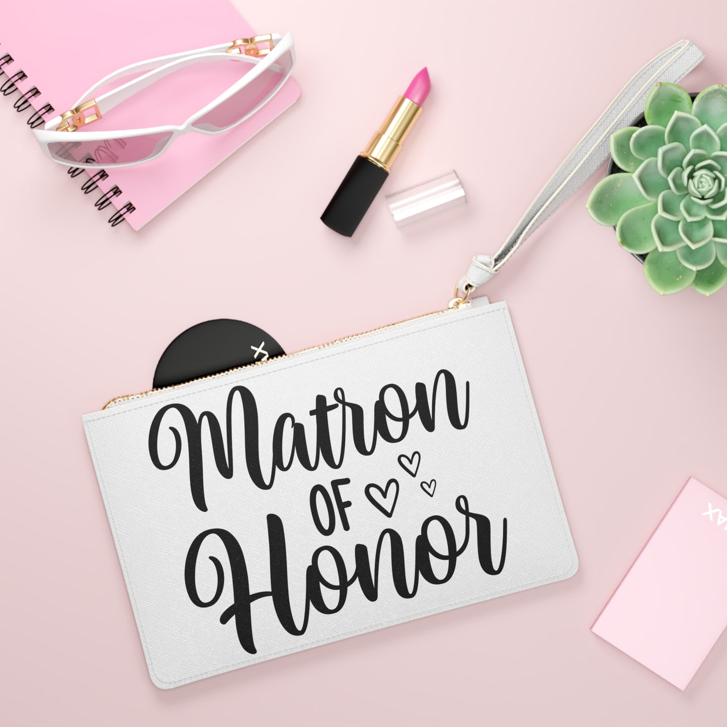 Matron of the Bride, Bridal Party, Wedding, Cosmetic Pouch, Shower, Bachelorette, Gift, Clutch Bag, Gift, Favor