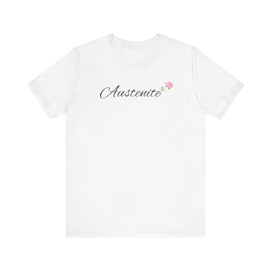 Jane Austen, Austenite, Fan, Reader, Writer, T-Shirt, tshirt, Floral, Flower, Unisex Jersey Short Sleeve Tee