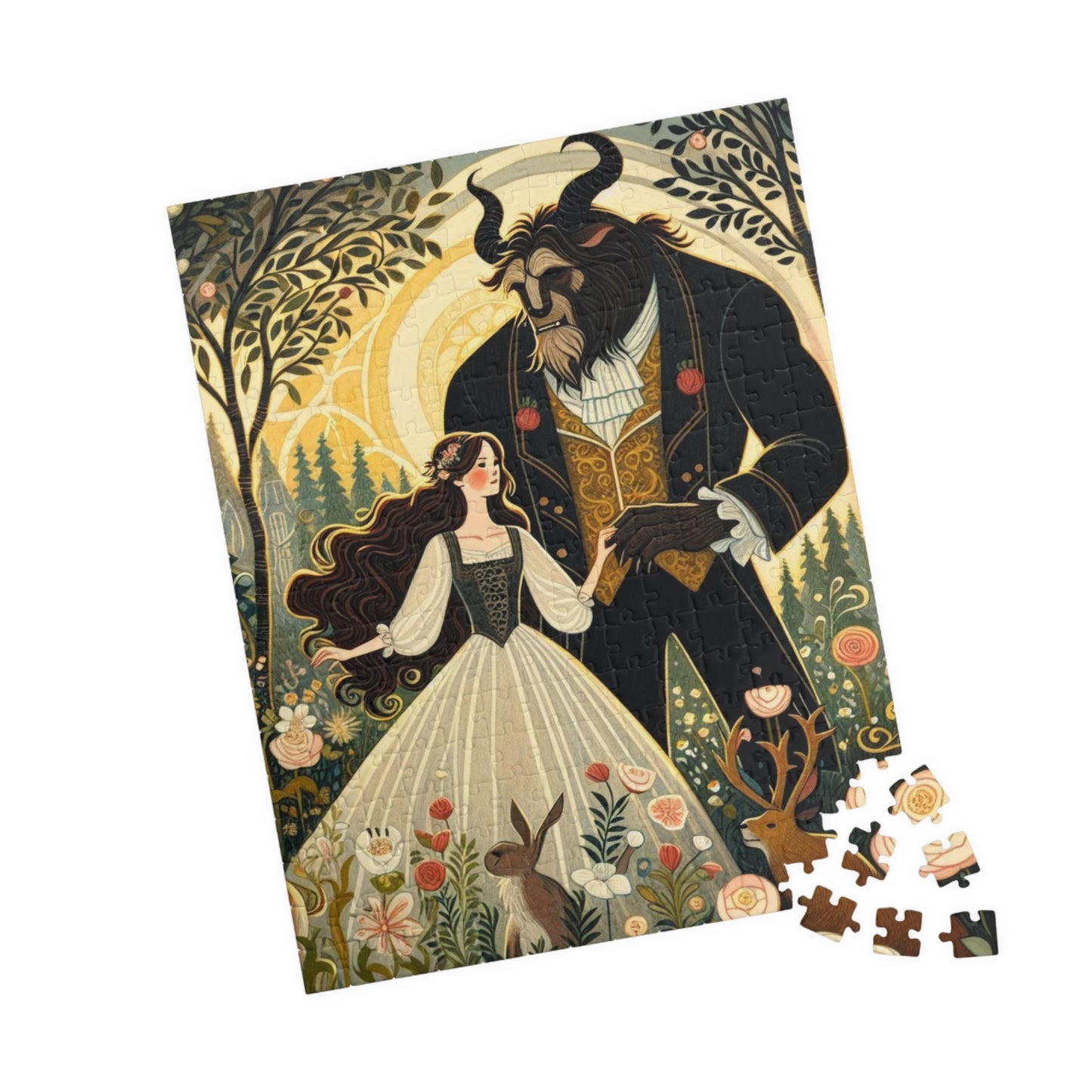 Puzzle Beauty and the Beast, Fairy Tale Game, 110, 252, 520, 1014-piece Jigsaw Puzzle, Stress Relief, Family Activity, Gift Idea, Home
