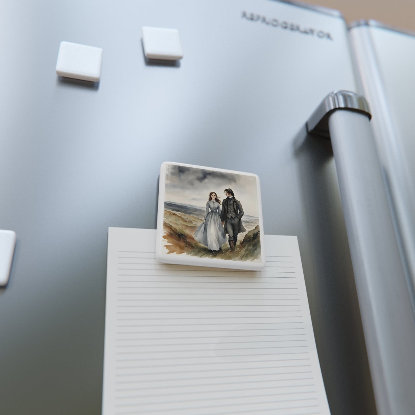Gothic Literature Porcelain Magnet - Emily Bronte Wuthering Heights Square Stocking Stuffer Gift