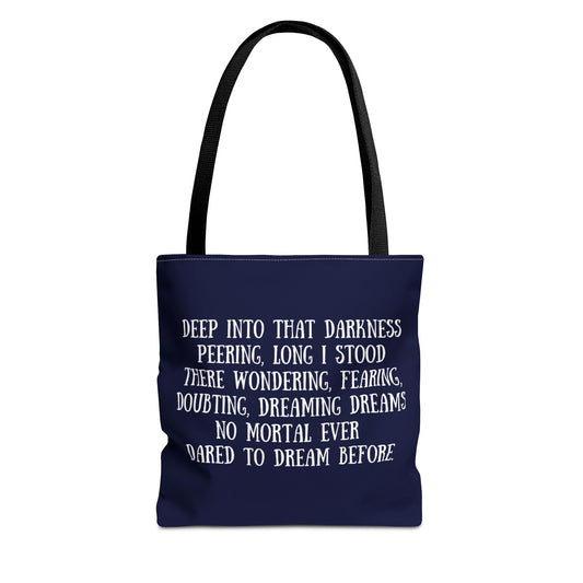 The Raven, Nevermore, Edgar Allan Poe, Literary Bag, Tote Bag, Book Bag, School Bag, Library, Gift