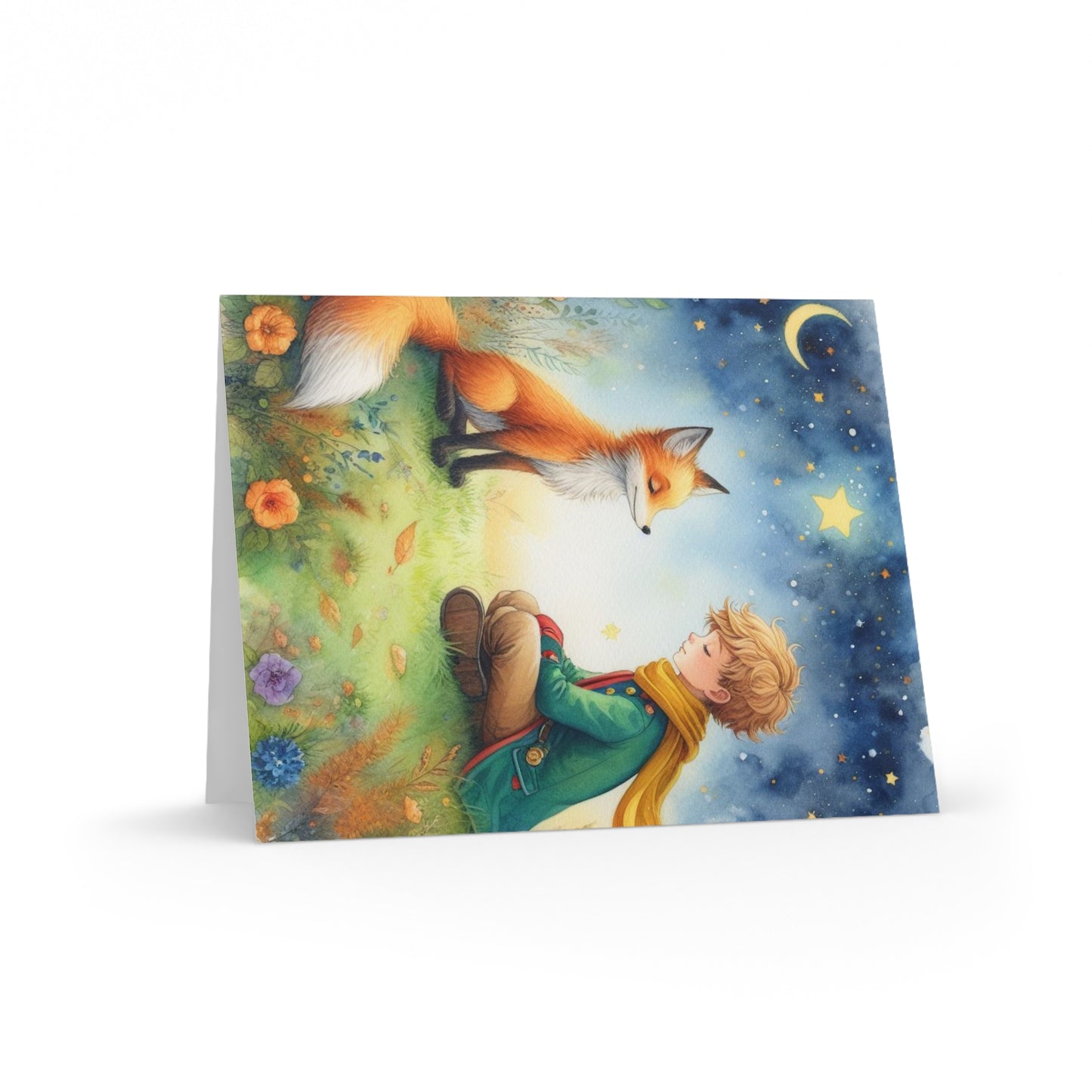 Greeting Cards Set, Little Prince Fairytale Stationery Fox Moon Stars, 8 16 24 pcs, Antoine de Saint-Exupéry, Birthday Cards, Note Cards,