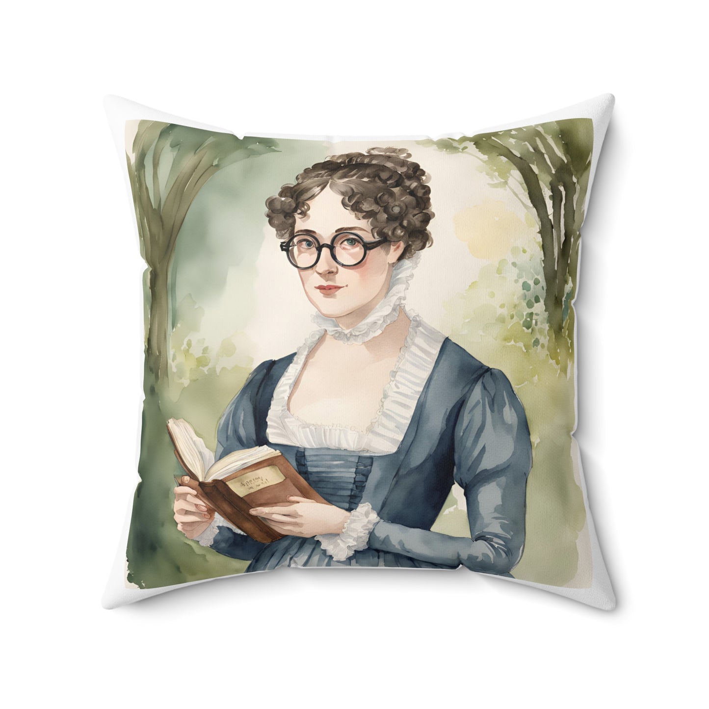 Literary Pillow, Regency Decor, Mary Bennet, Pride and Prejudice, Jane Austen Quote, Square Cushion