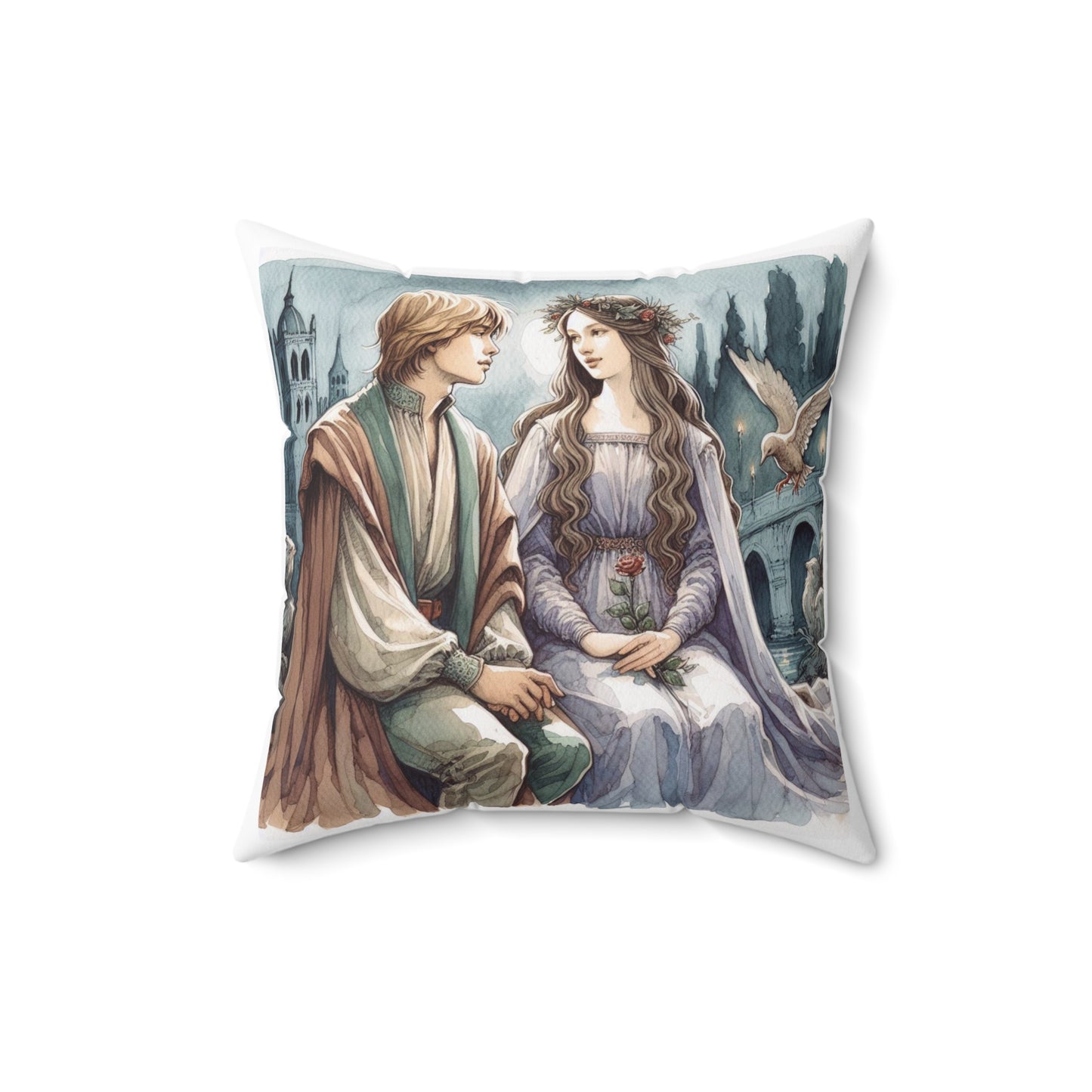 Literary Square Pillow, Dante Beatrice, Dante's Inferno, Divine Comedy, Florence, Library, Book Nook, Home Decor, Reading Nook Pillow, Gift