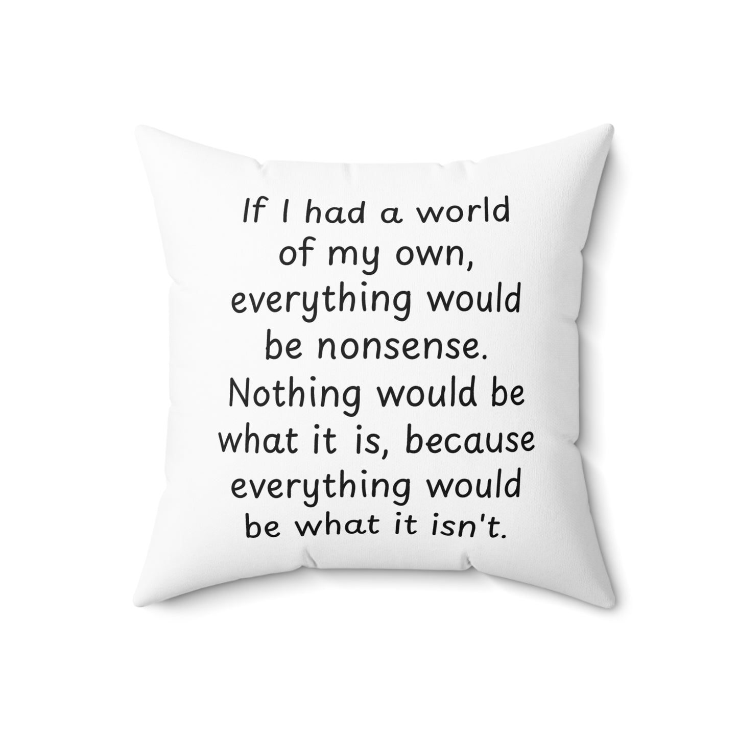 Literary Cushion Pillow, Alice in Wonderland Lewis Carroll Book Nook Library Home Decor, Square Pillow, Novel Gift, Reading Themed Room