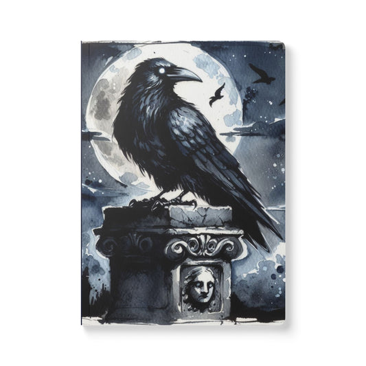 The Raven, Nevermore, Edgar Allan Poe, Poetry, Literary Notebook, Stationery,  Diary, Student, Writer, Softcover Journal