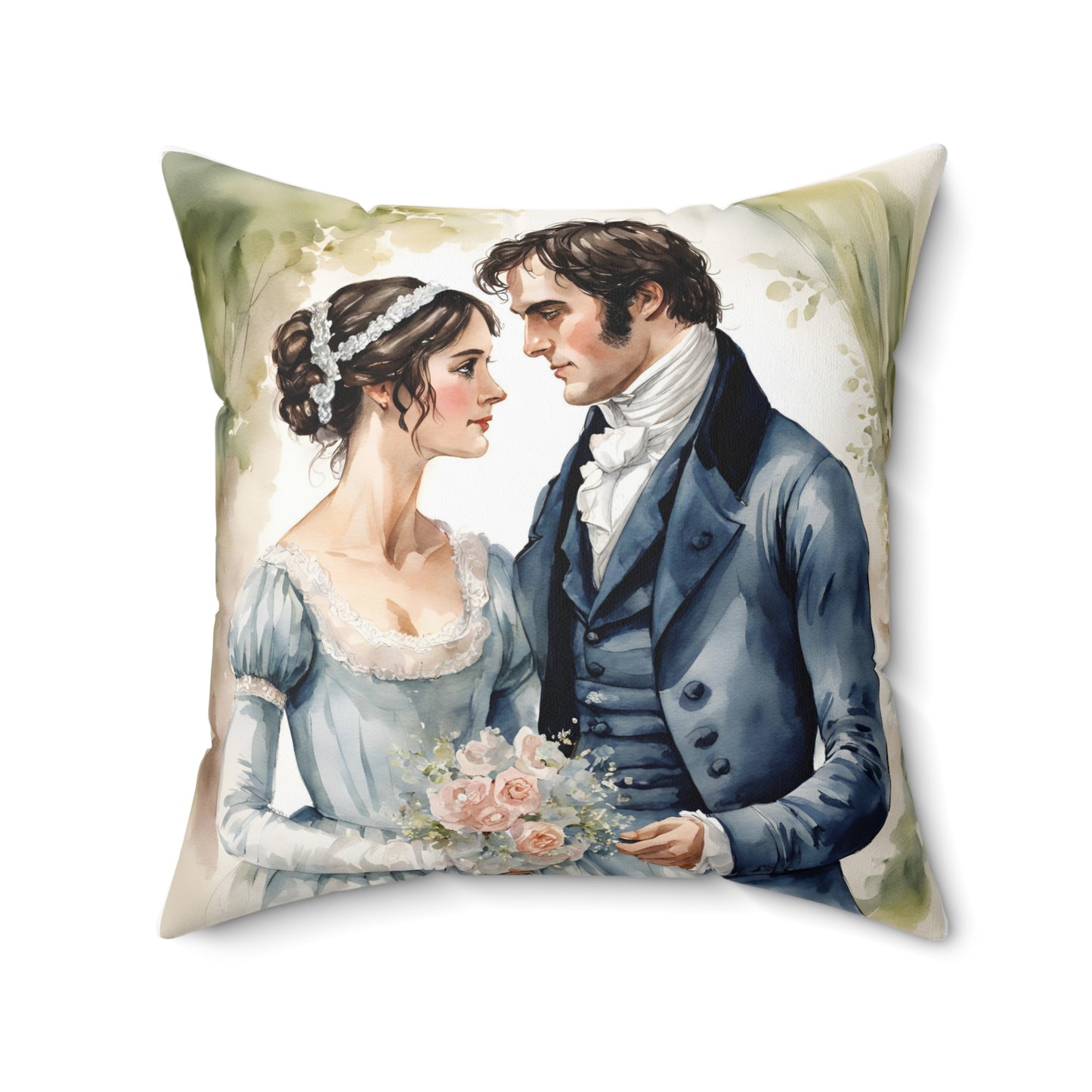 Literary Pillow, Jane Austen Wedding Pride and Prejudice Darcy Elizabeth Regency Cushion - Alternative: Book Lover Gift, Classic Literature