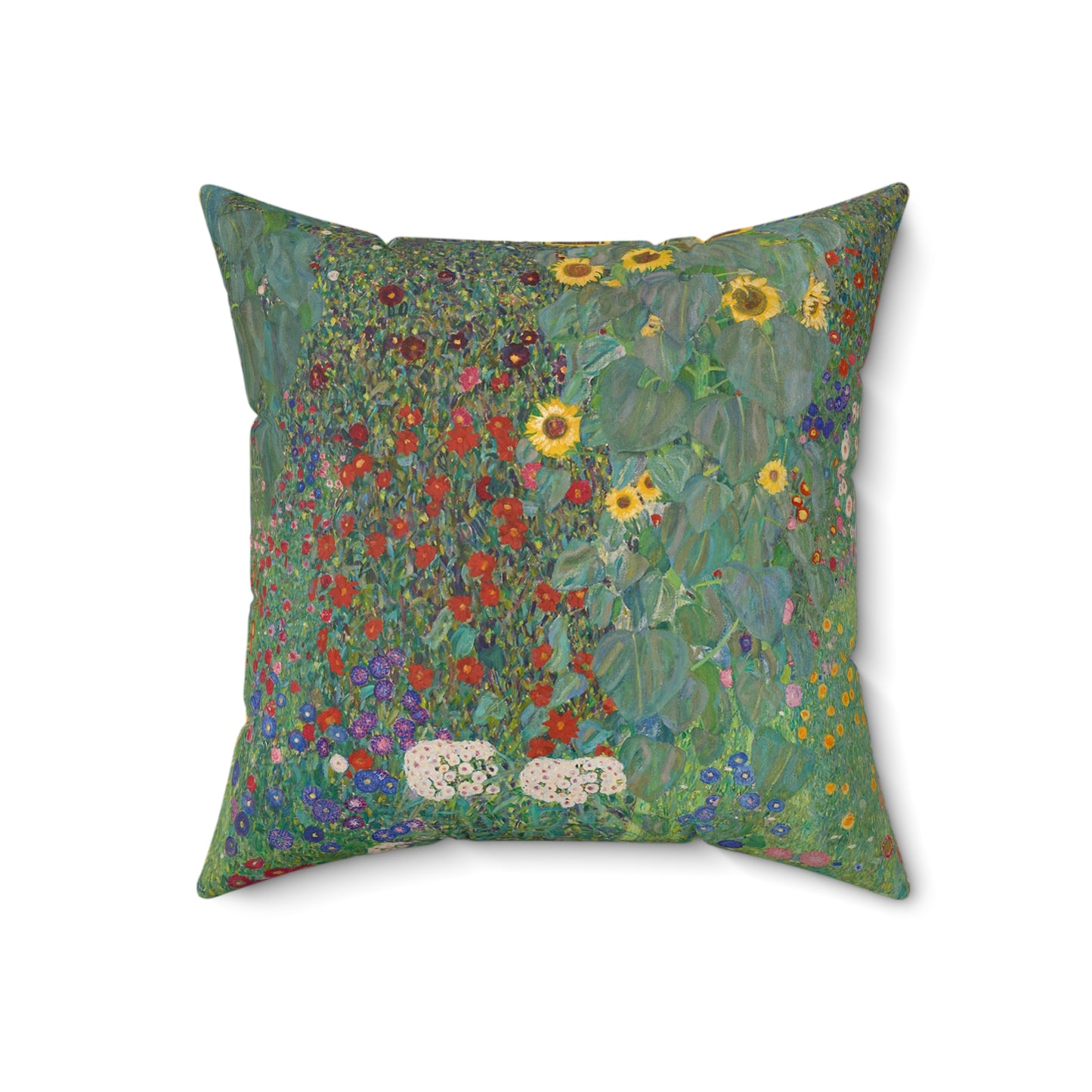 Gustav Klimt, Farm Garden, Sunflowers, Square, Pillow, Summer, Home Decor, Bedding, Artist, Gift