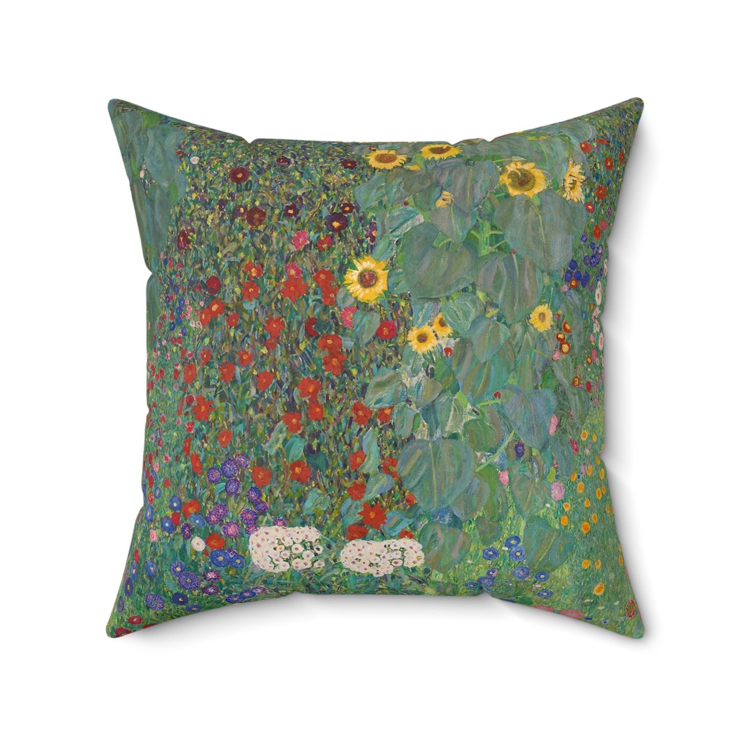 Gustav Klimt, Farm Garden, Sunflowers, Square, Pillow, Summer, Home Decor, Bedding, Artist, Gift