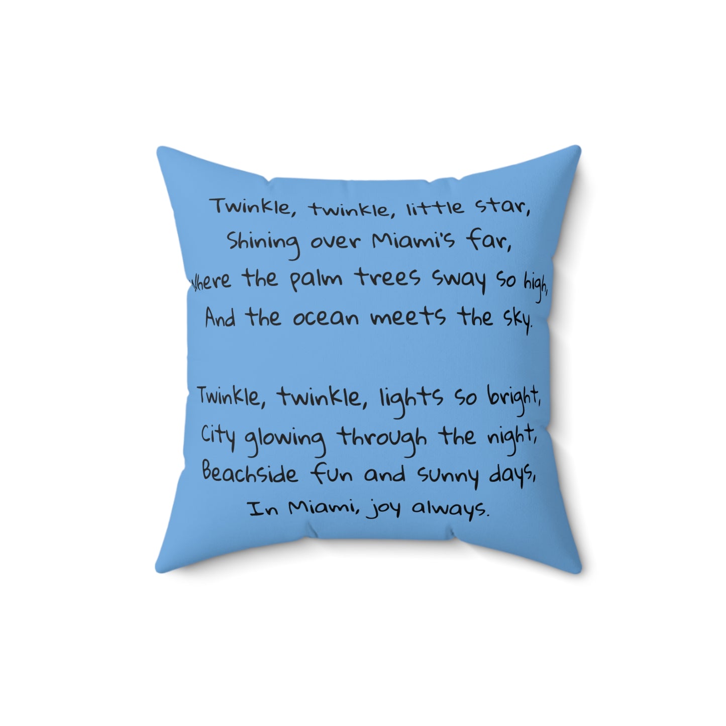 Miami, Beach, Florida, Twinkle Twinkle Little Star, Nursery Rhyme, Square Pillow, Library, Book Nook, Reading Corner, Decor