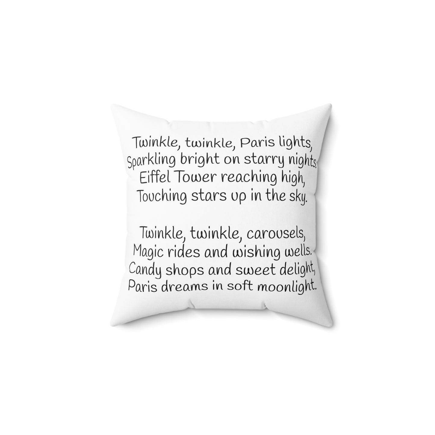 Paris, France, Twinkle Twinkle Little Star, Nursery Rhyme, Eiffel Tower, Square Pillow, Bedding, Decor, Library, Book Nook, Reading Corner