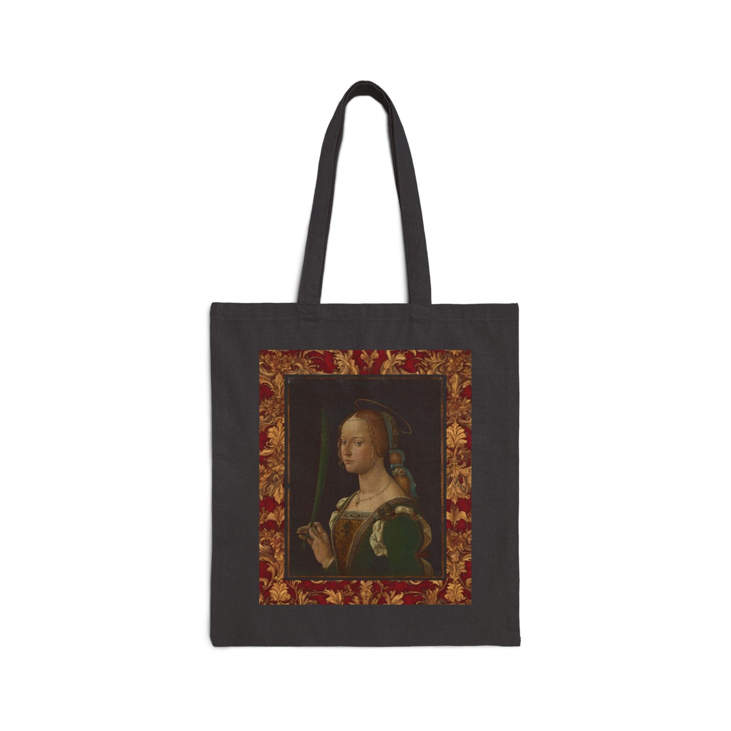 Portrait of a Woman, Saint Justina of Padua,  Art, Italian, Renaissance, Bartolomeo Montagna (Bartolomeo Cincani), Cotton Canvas Tote Bag