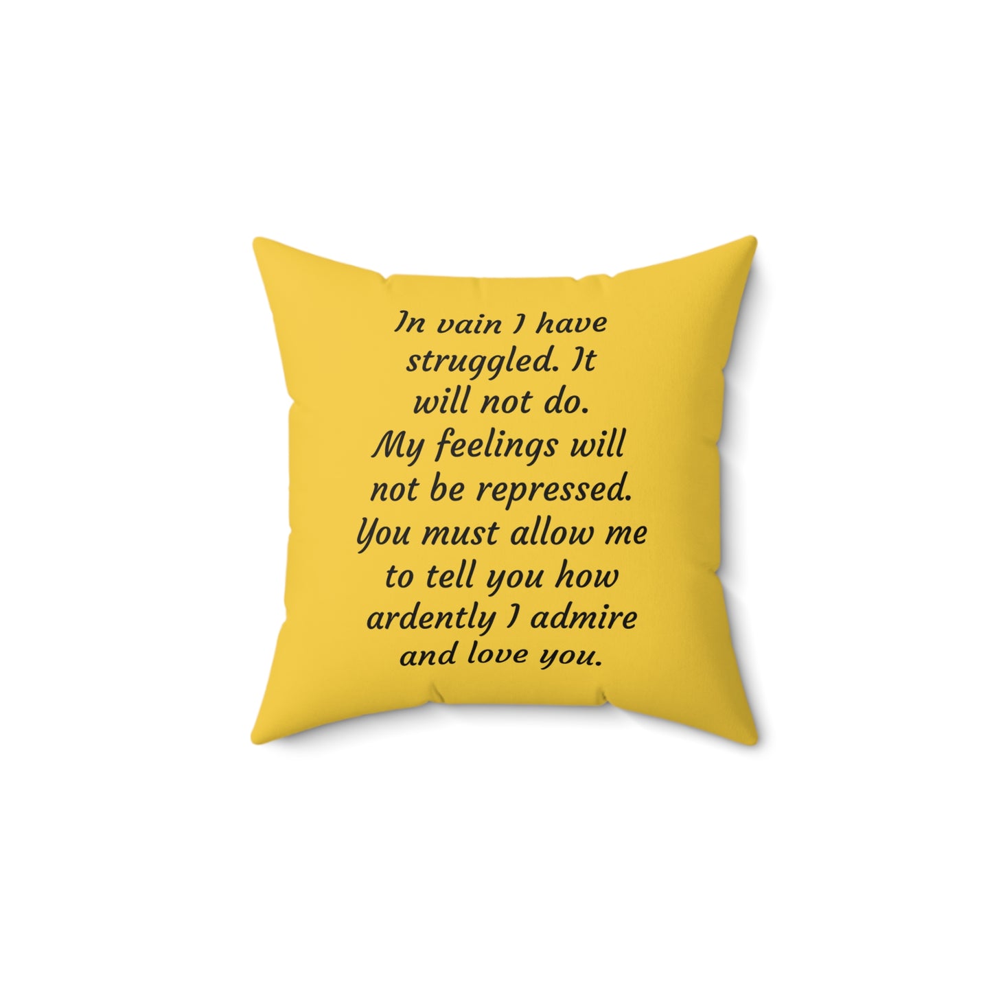 Pride and Prejudice, Jane Austen, Darcy, Elizabeth, Christmas, Holiday, Literary Cushion, Decor, Austen Square Pillow