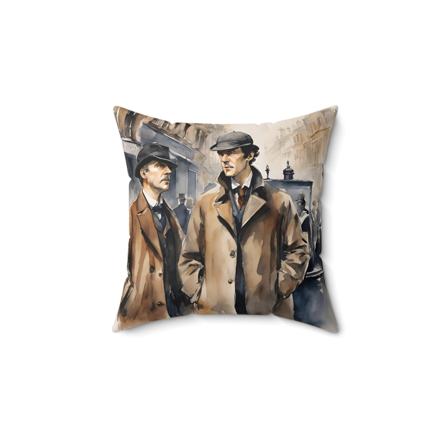 Literary Cushion Pillow, Sherlock Holmes, Watson, Elementary Decor, Book Nook, Sir Arthur Conan Doyle, Library Pillow, Spun Polyester Square