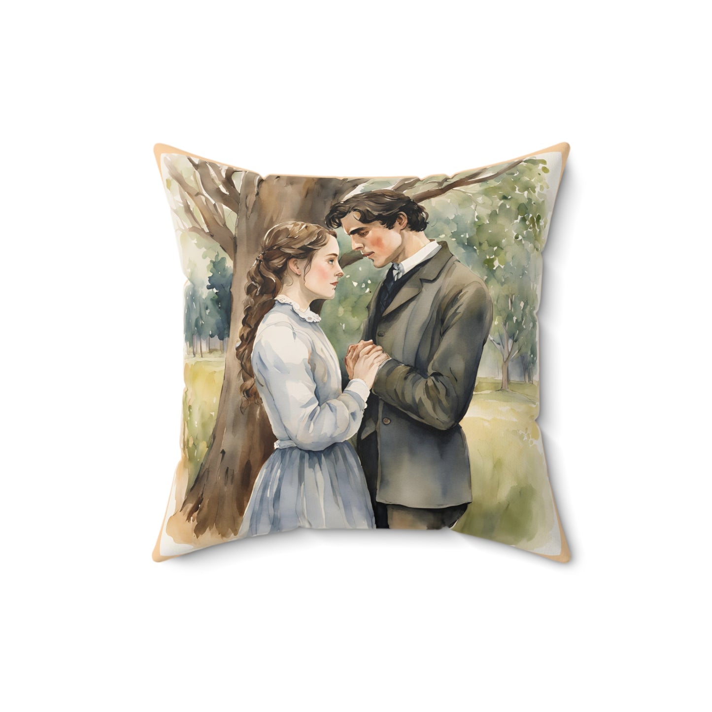 Literary Cushion Pillow, Little Women Square Pillow, Book Nook Decor, Jo March Laurie Louisa May Alcott Pillow, Library Cushion