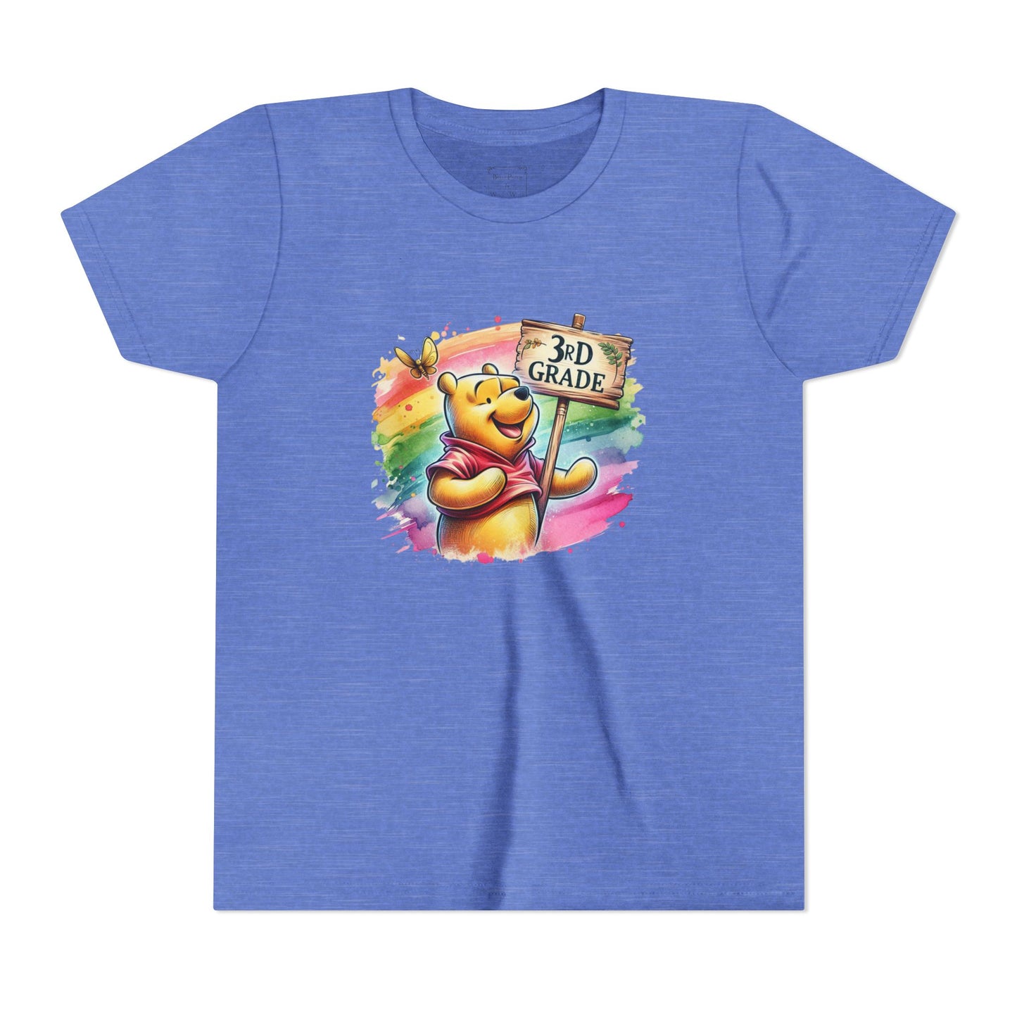 Winnie the Pooh 3rd Grade Youth Tee | Back to School Shirt | Cute Kids T-Shirt | Grade Celebration Tee | Colorful Animal Shirt