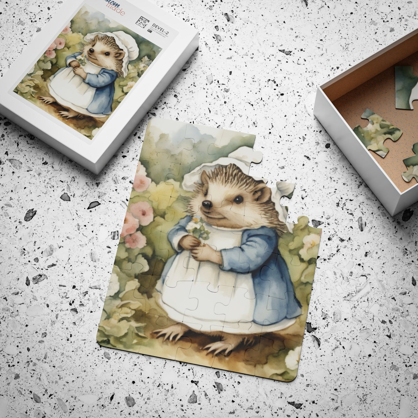 Kids' Puzzle, 30-Piece, Mrs Tiggy-Winkle Beatrix Potter Inspired Peter Rabbit Hedgehog Spring Gift, Easter Game Education, Jigsaw Toy