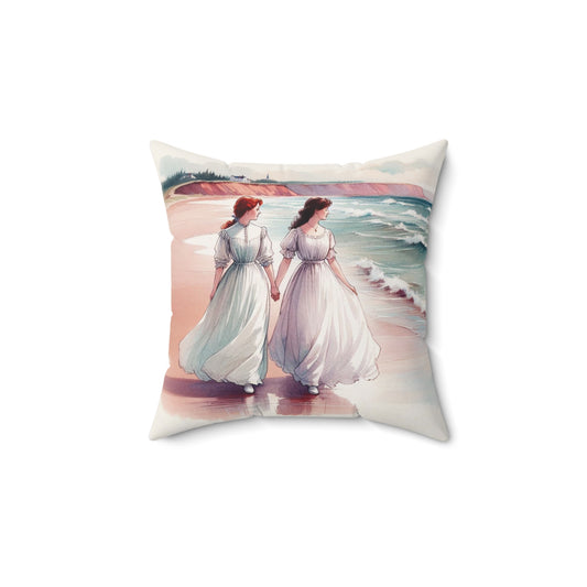 Anne of Green Gables Square Pillow - Diana Barry Library Book Nook Cushion, Lucy Maud Montgomery Inspired, Prince Edward Island Decor, Spun