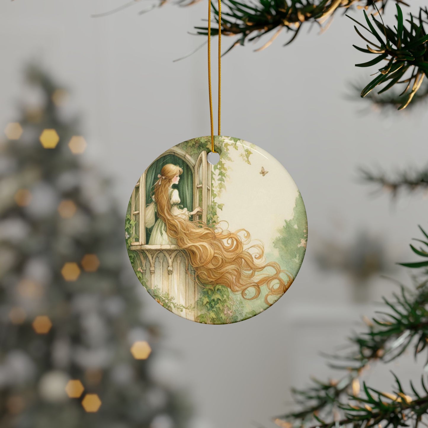 Rapunzel Enchanting Fairy Tale Ceramic Ornaments, Holiday Decor, Stocking Stuffer, Gift Tag, Christmas Tree Decor, Princess Ornament, Fairy