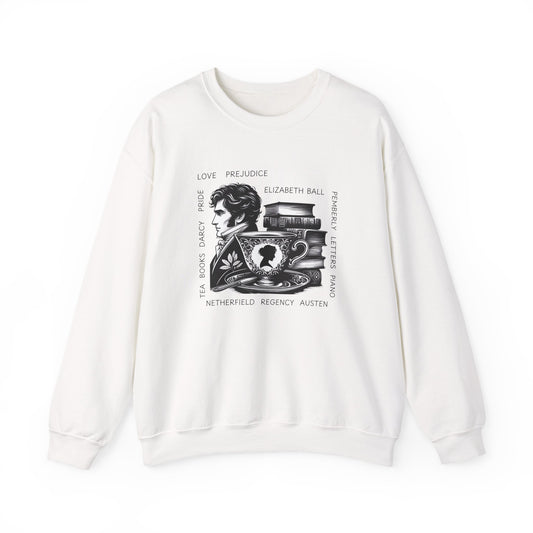 Regency Pride and Prejudice Literary Crewneck Sweatshirt, Darcy Elizabeth Gift, Book Lover Jumper, Jane Austen Top, Literature Apparel