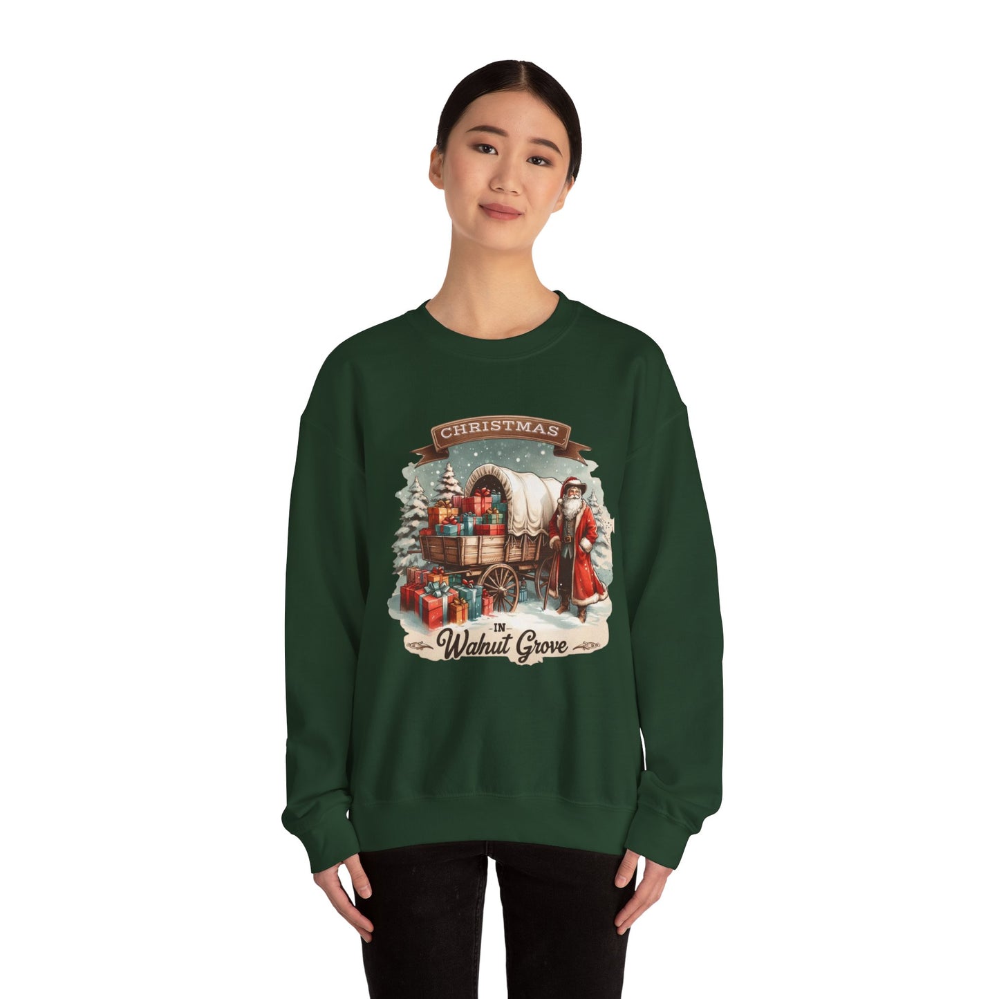 Laura Ingalls Wilder Christmas Crewneck Sweatshirt, Walnut Grove Holiday Gift, Vintage Style Christmas Apparel, Winter Layer, Unisex