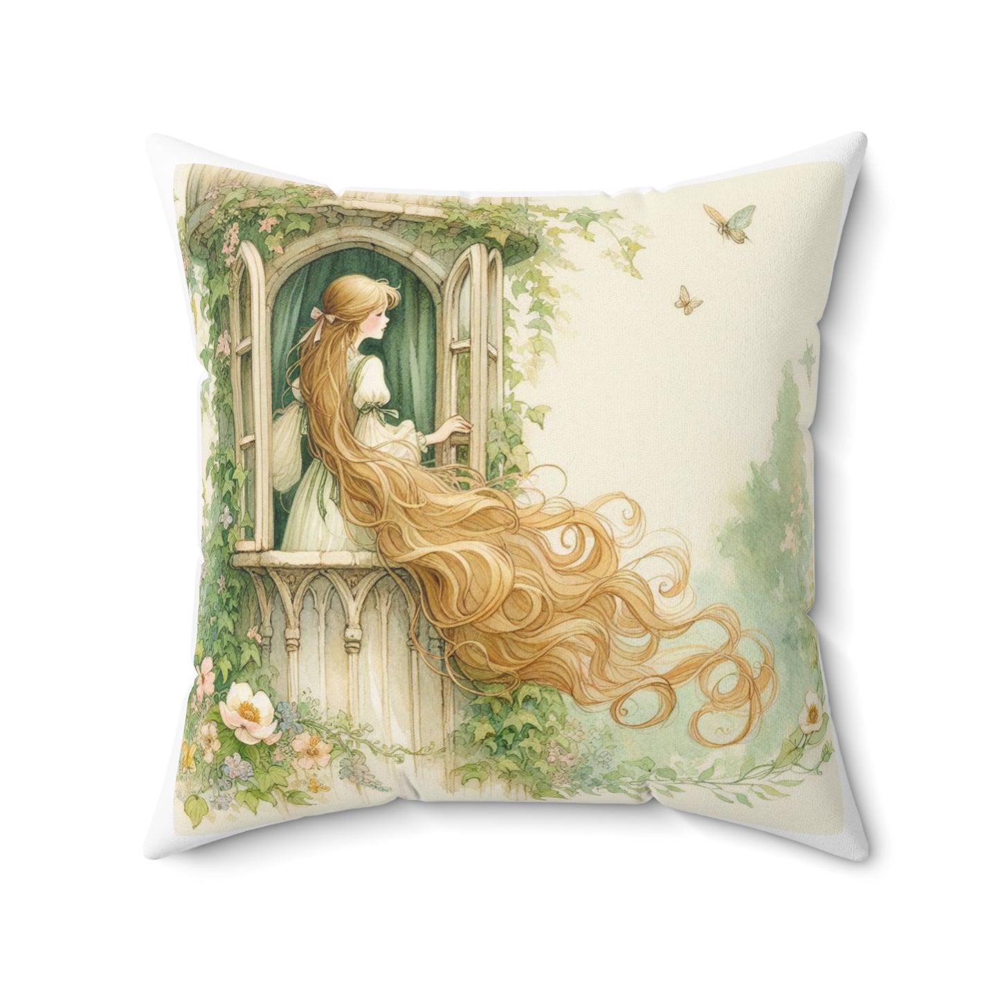 Fairy Tale Pillow, Rapunzel, Whimsical Home Decor | Magical Gift, Cozy Living, Bedroom Accent, Poetry Cushion, Fantasy Decor